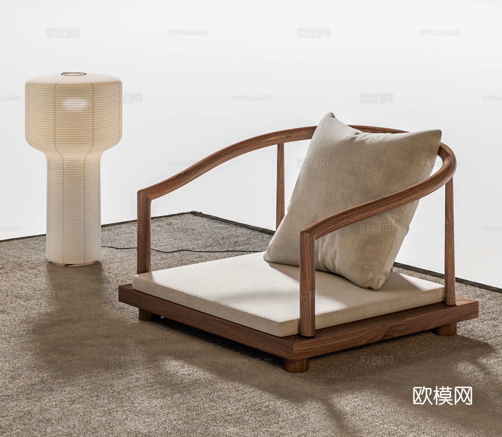 日式踏上矮凳 新中式踏上矮凳 榻榻米茶椅 台灯3d模型