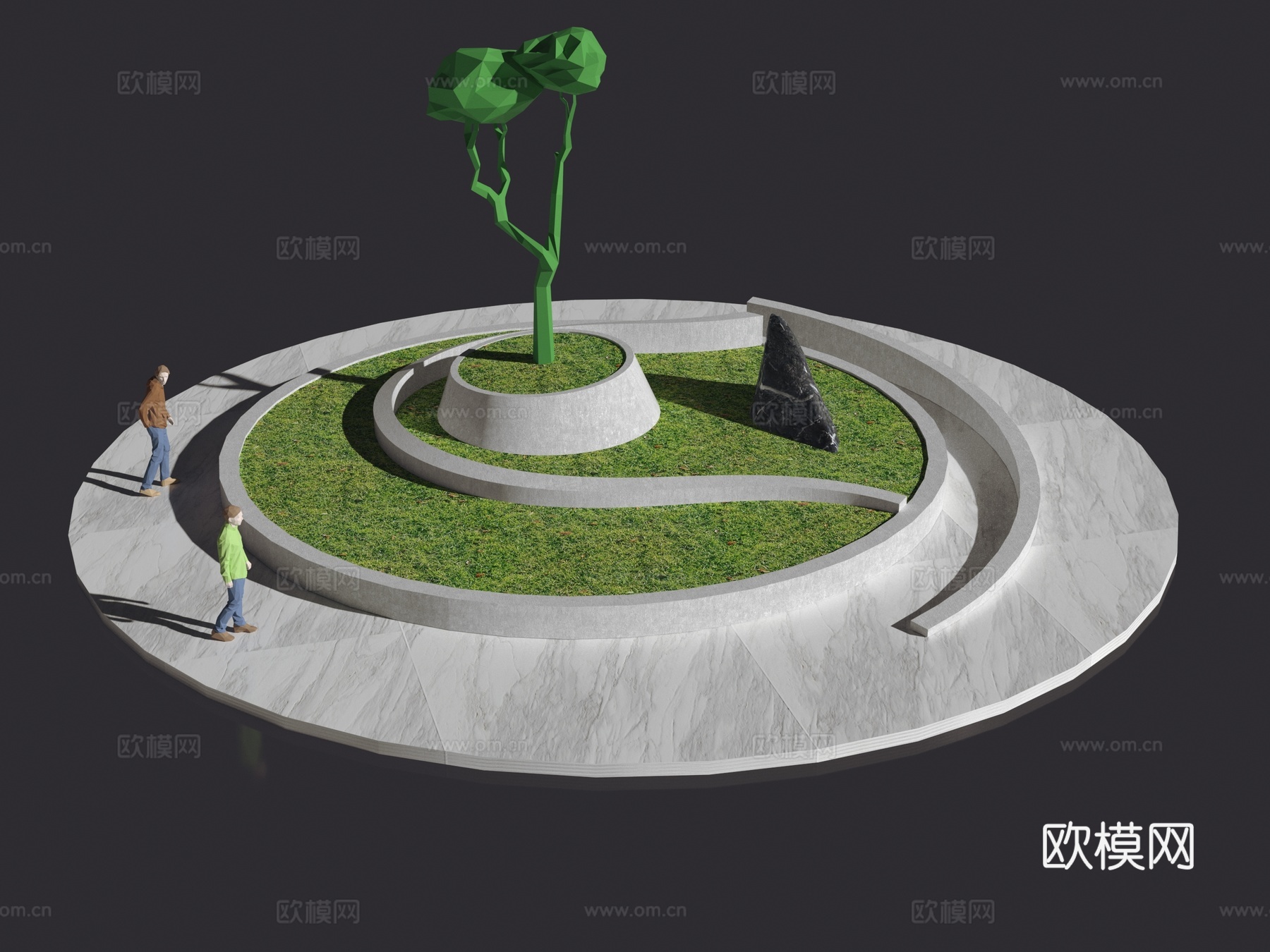 异形花池 景观石 树池3d模型