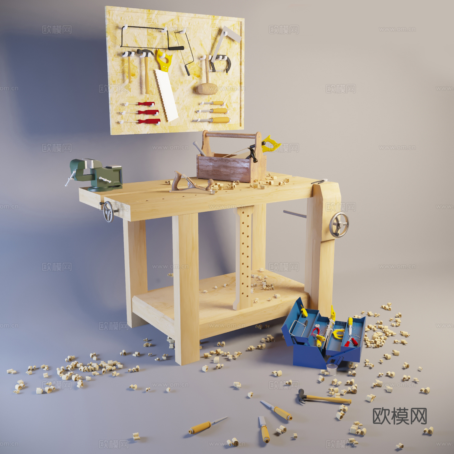 工作台 木工工具3d模型
