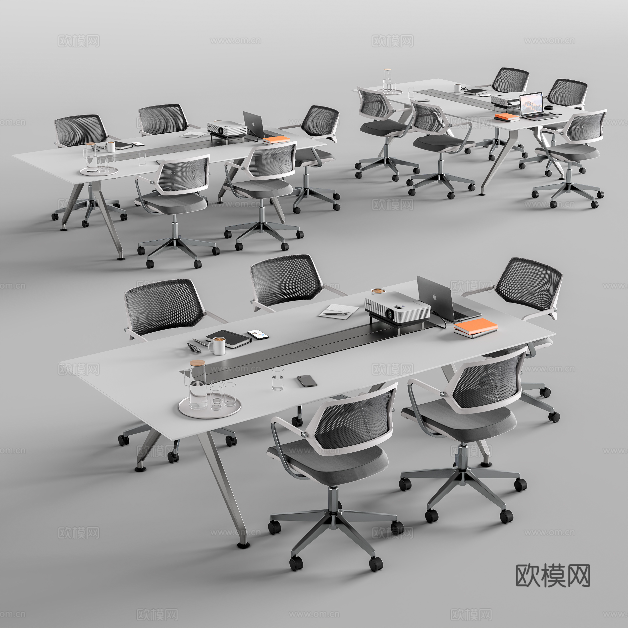 现代办公桌椅3d模型
