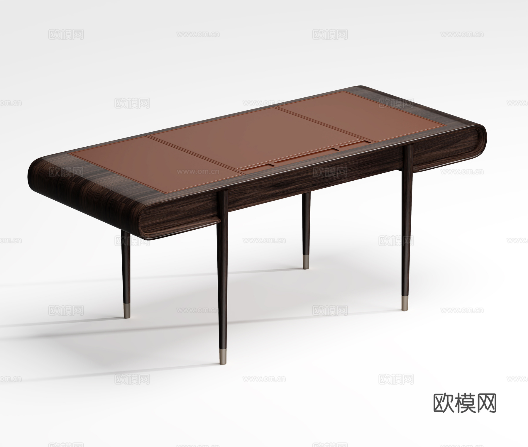 新中式书桌茶几茶台组合3d模型