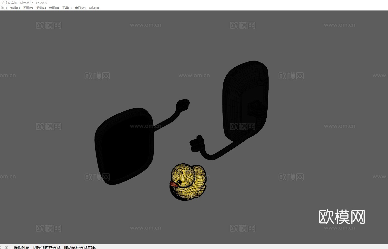 后视镜 车镜su模型