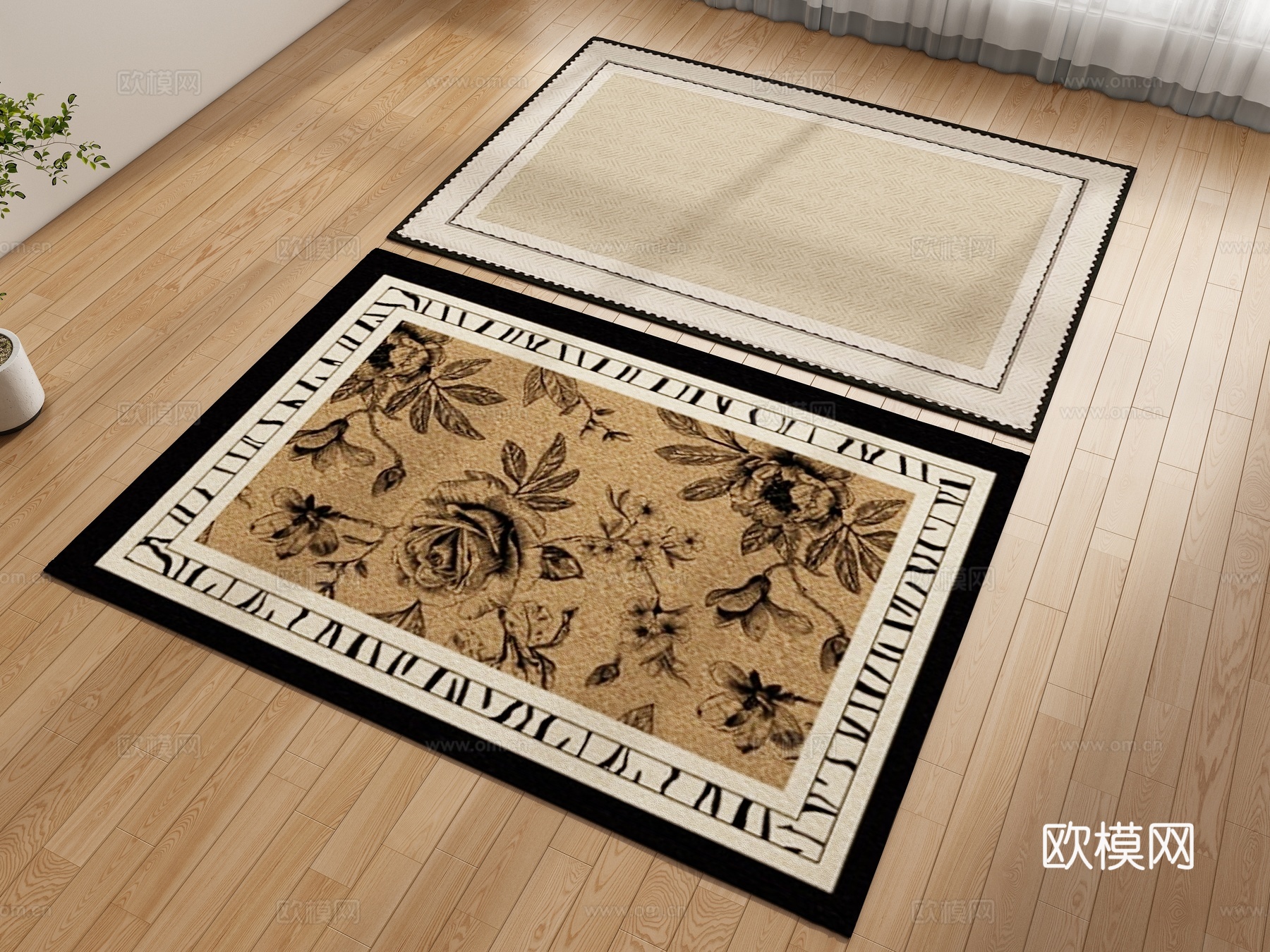 复古中古风地毯3d模型