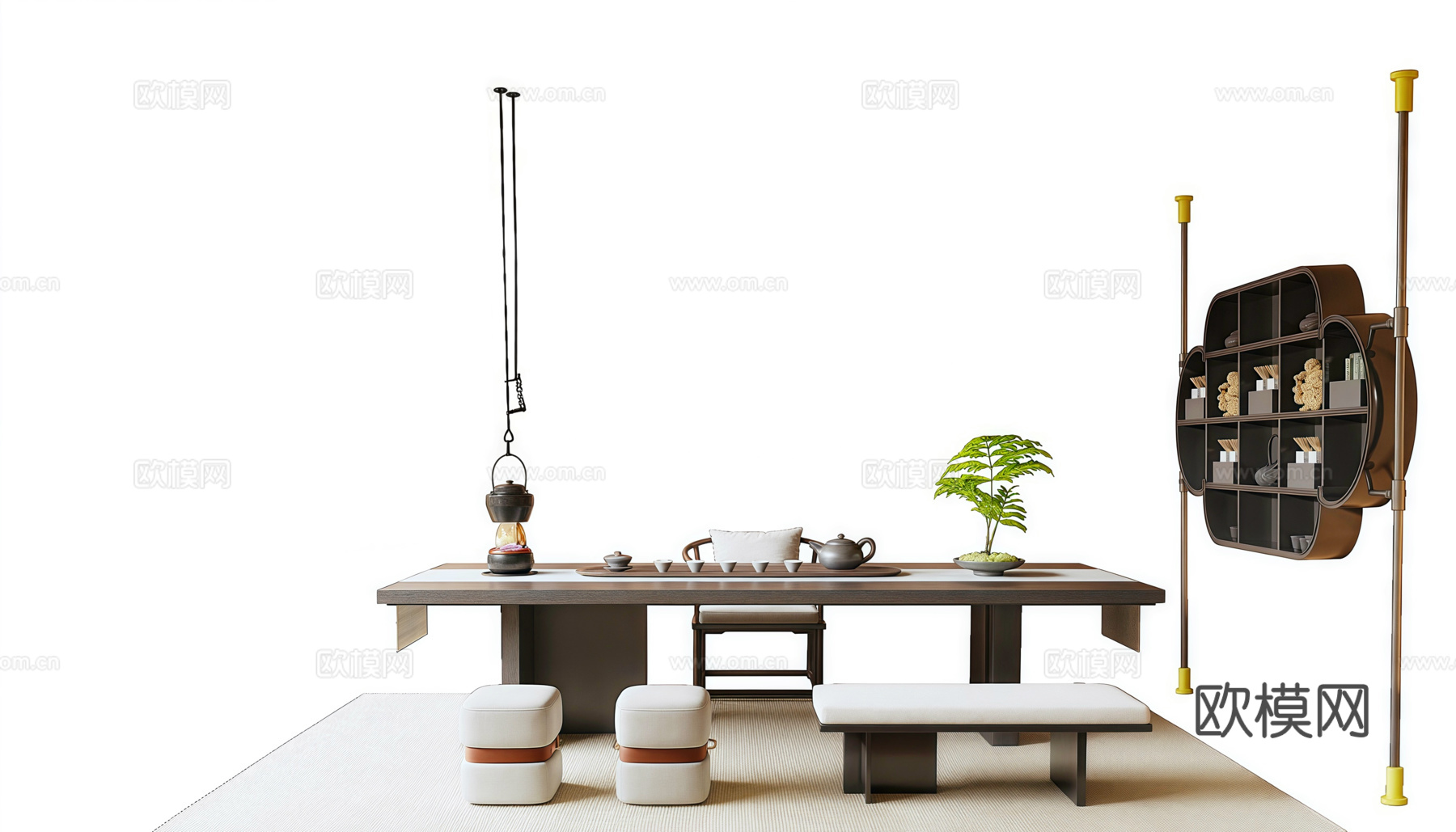 新中式宋式茶桌椅 茶柜3d模型