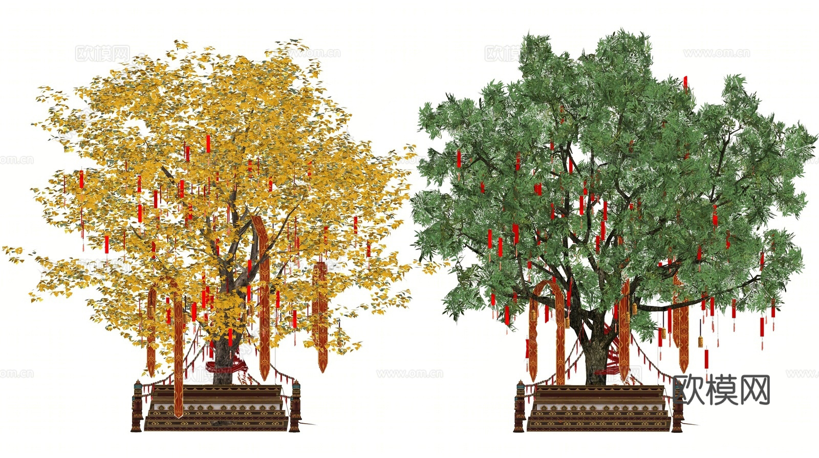 许愿树 景观神树 景区古树 老树su模型