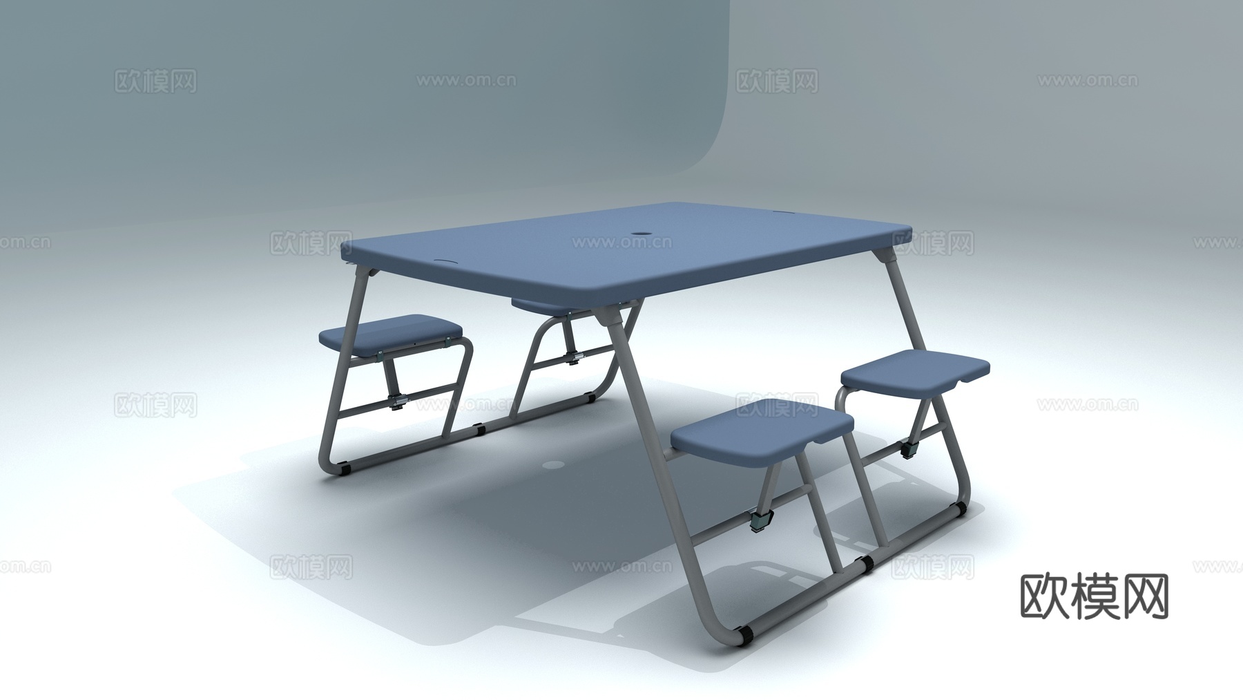 户外塑料桌椅3d模型