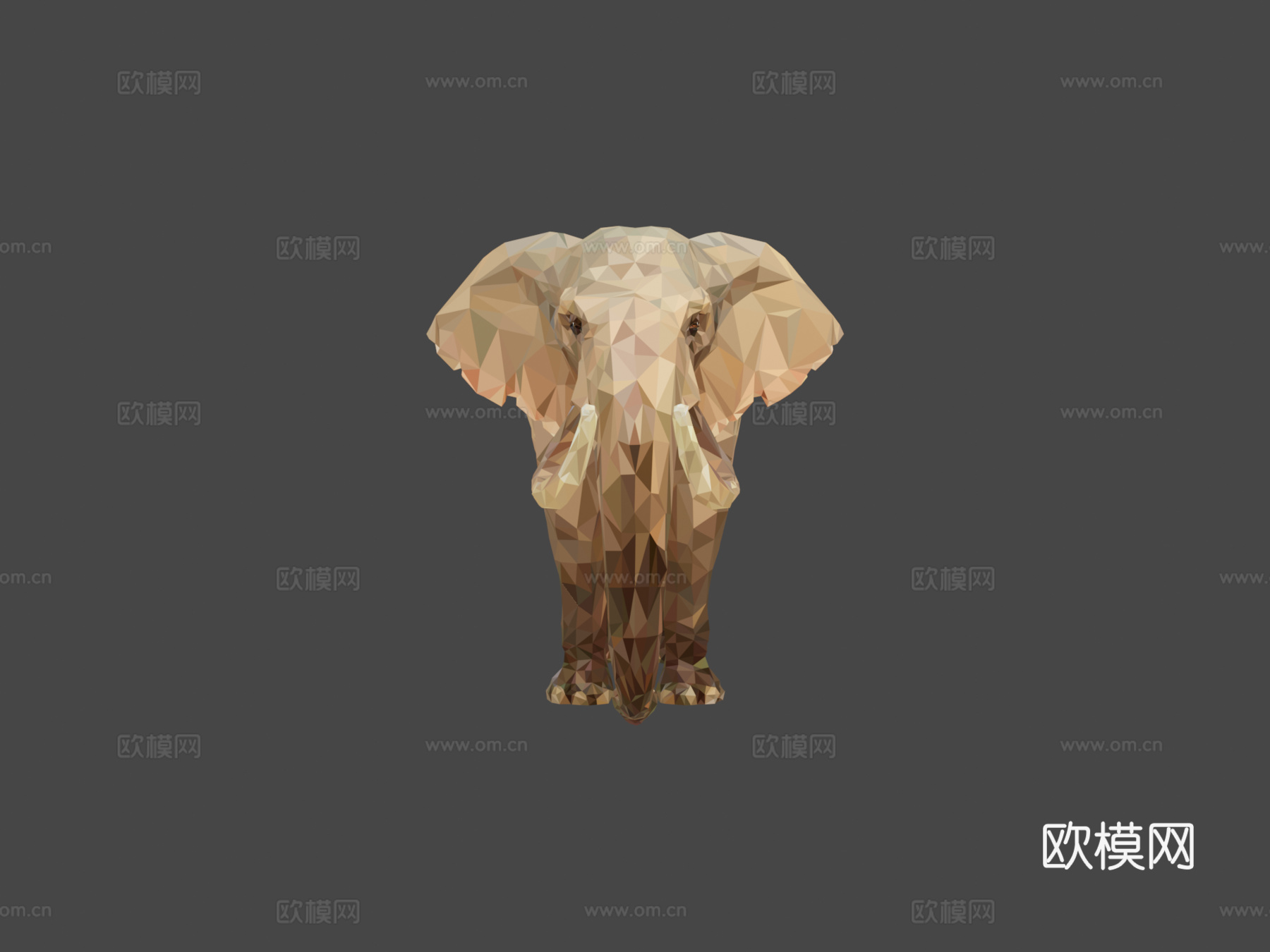 大象低多边形艺术非洲动物3d模型