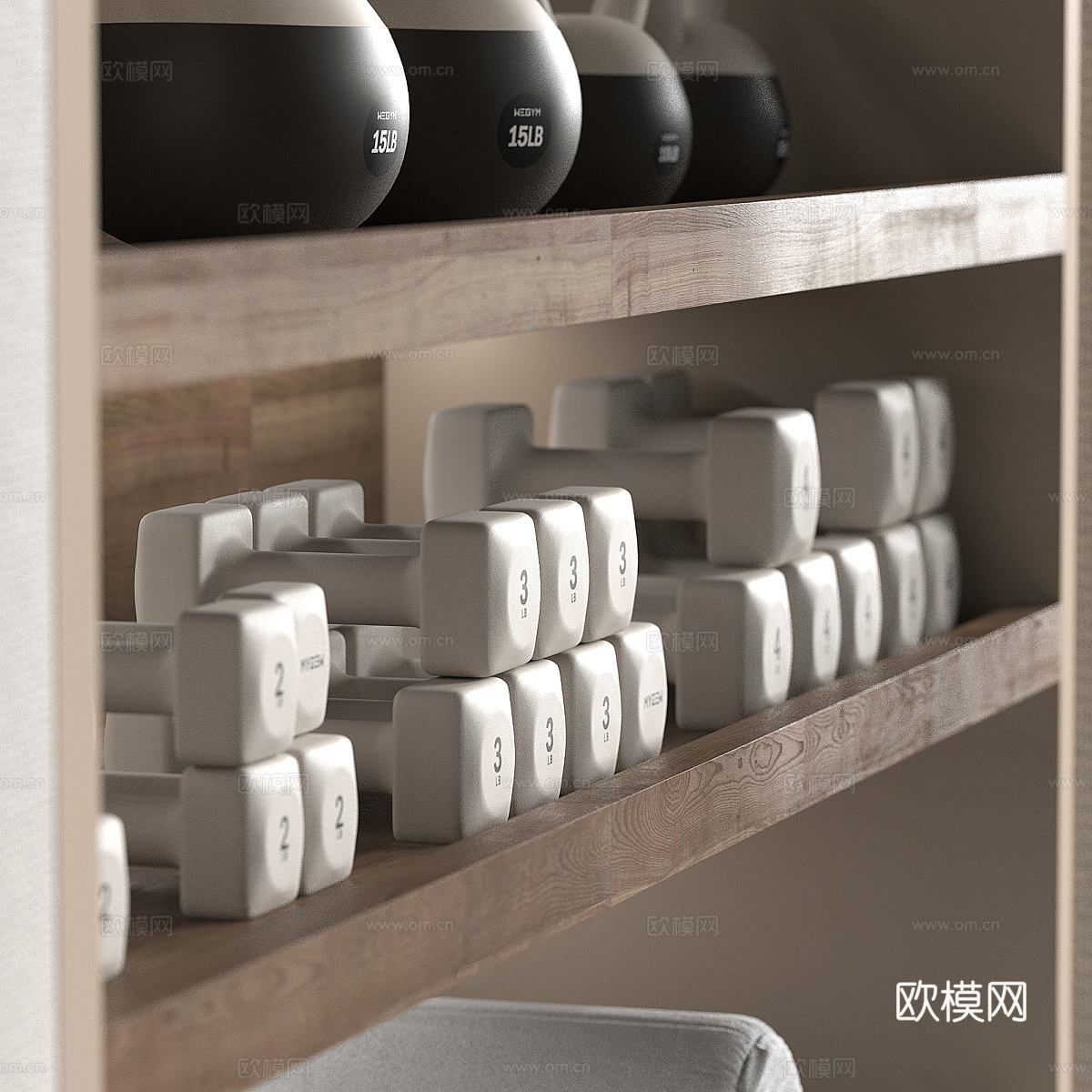 现代瑜伽运动健身器材3d模型