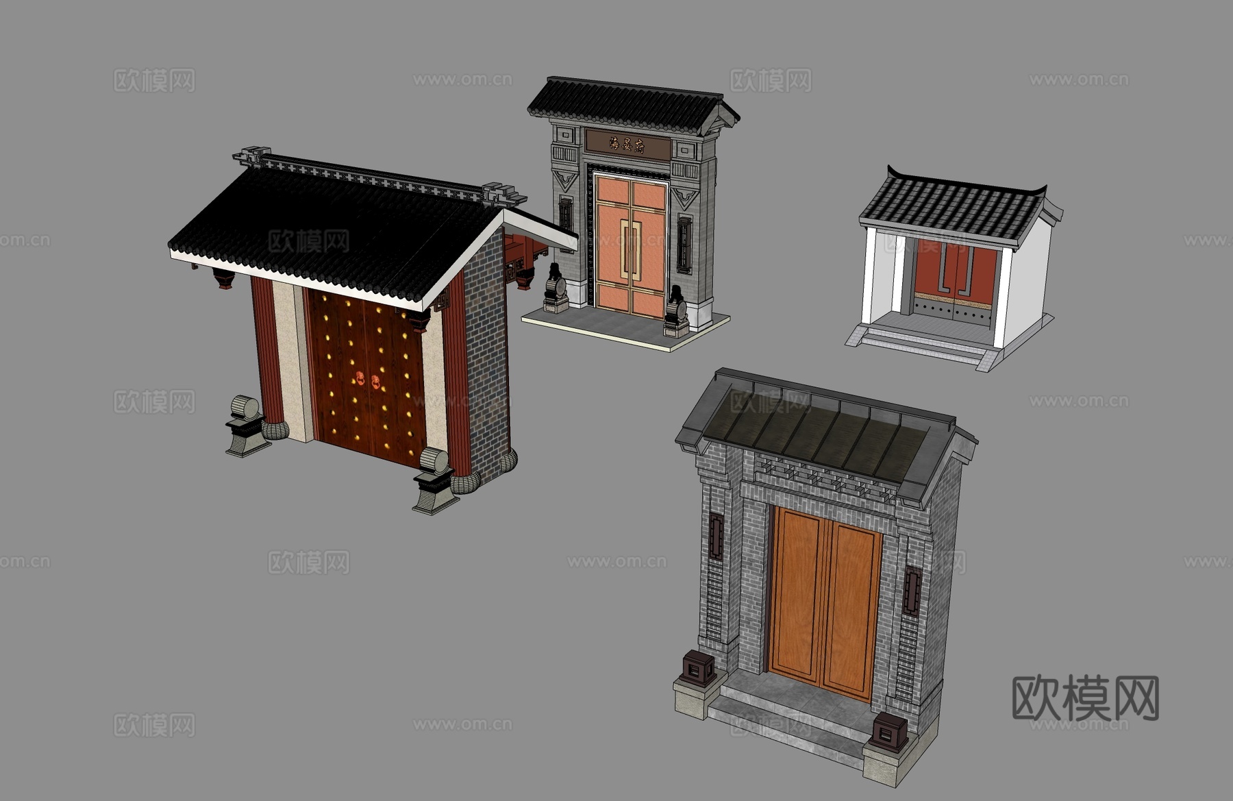 中式风格建筑su模型