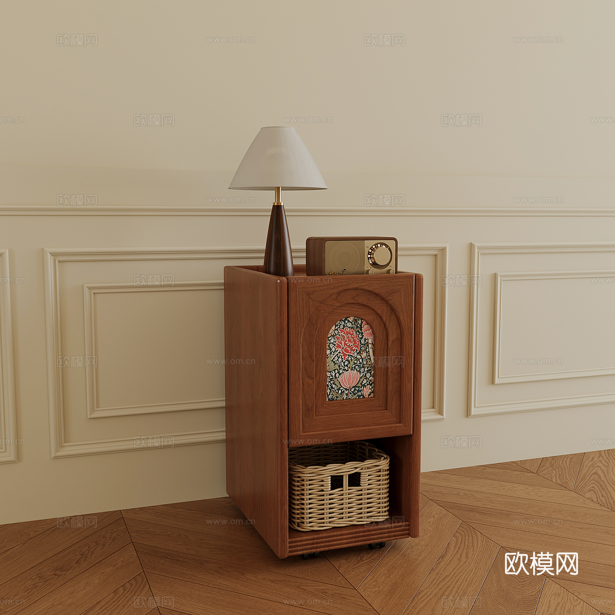 法式中古床头柜su模型