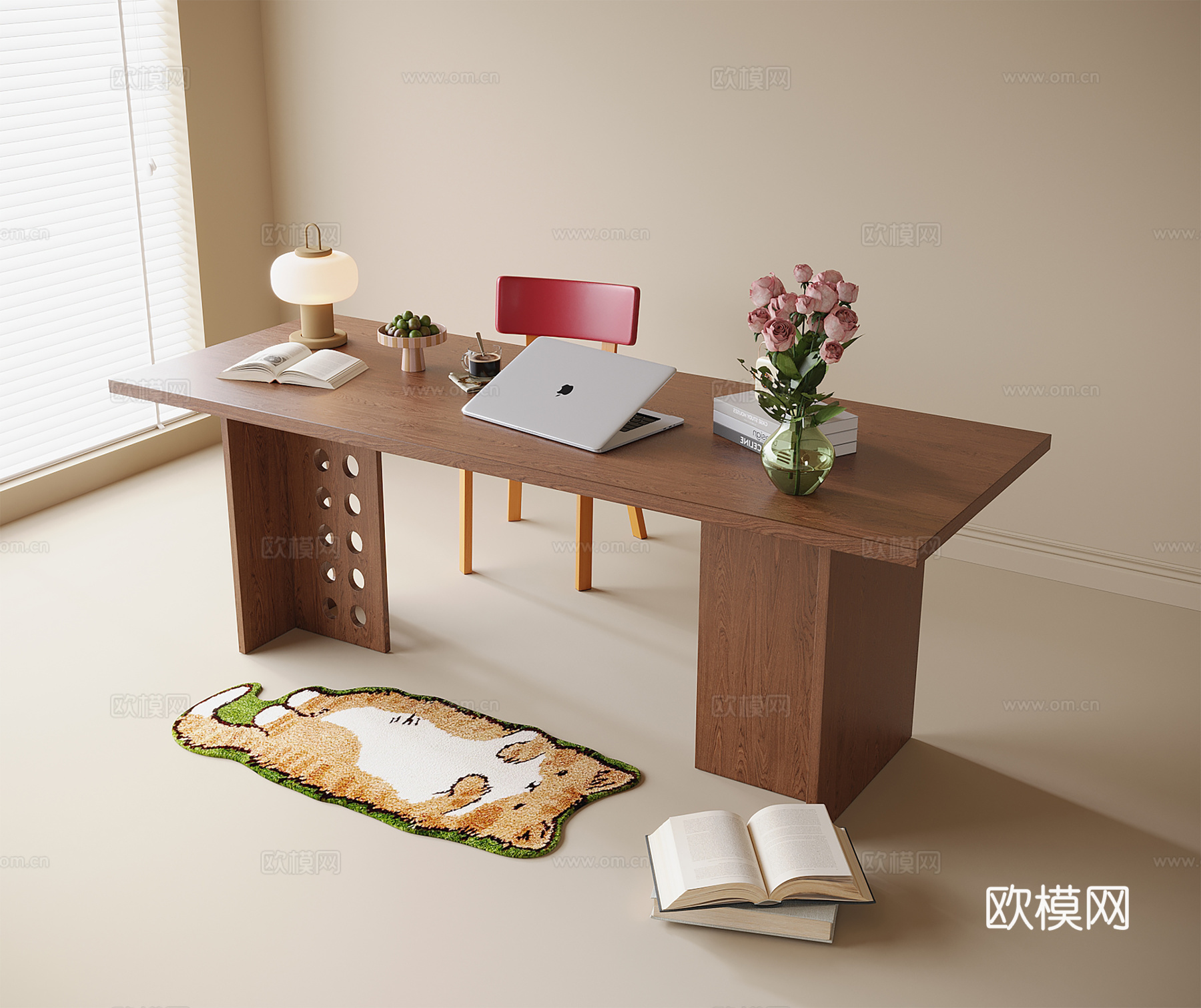 现代书桌椅 书桌su模型