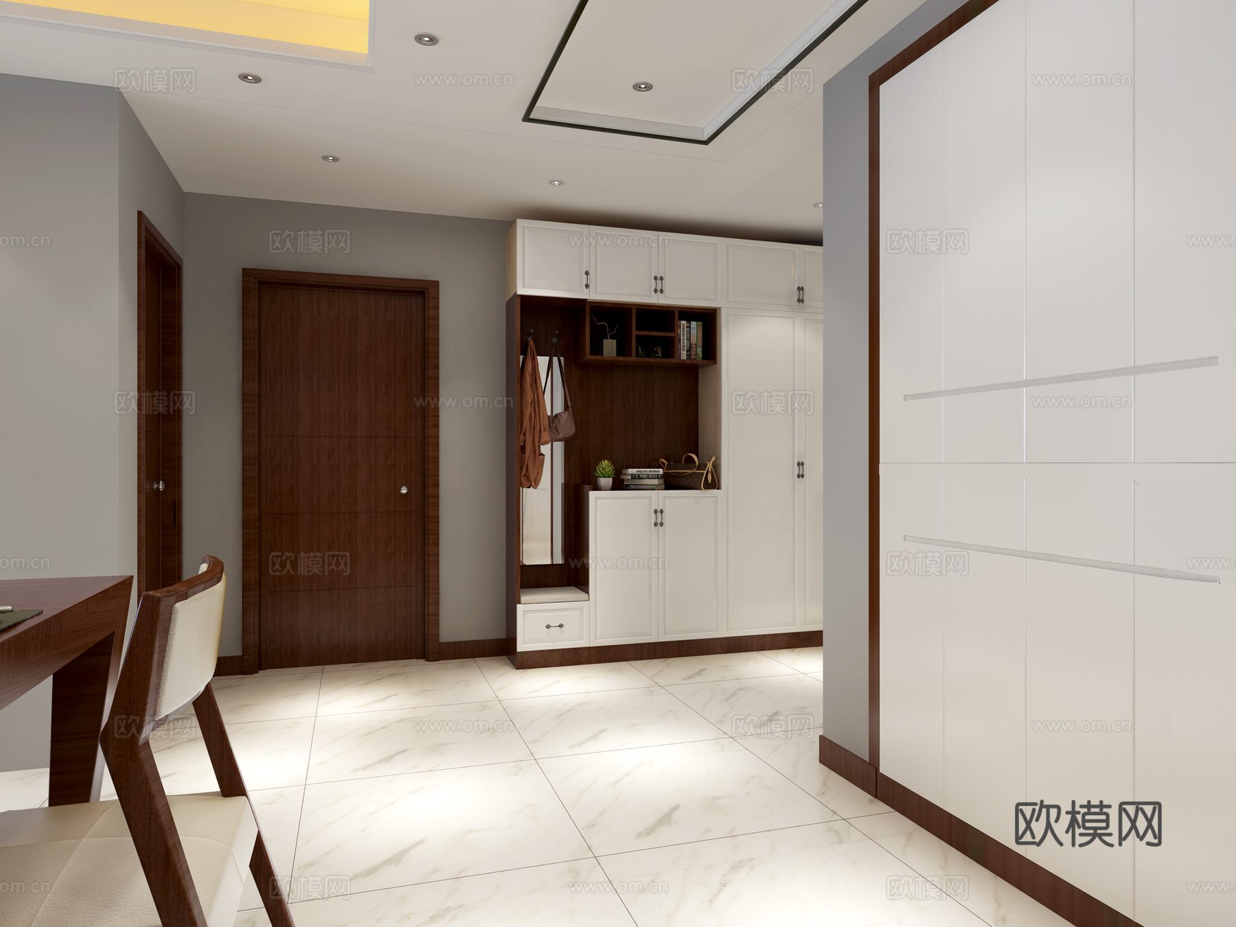 现代客厅 沙发 茶几 吊灯 电视柜 边柜 餐桌椅3d模型