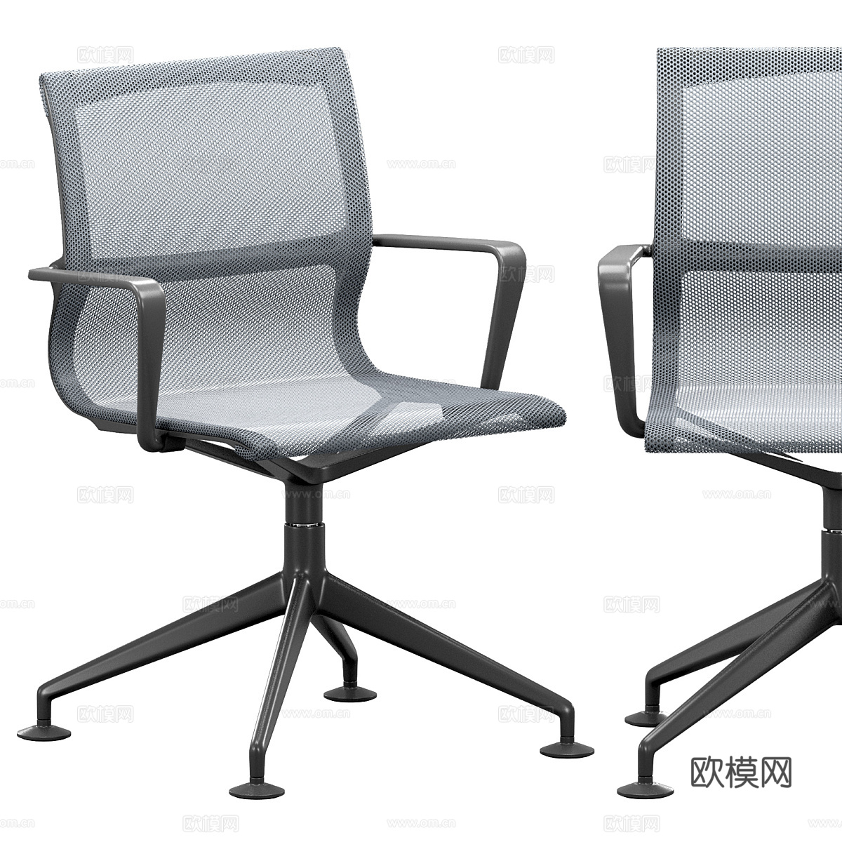 现代意式不锈钢办公椅3d模型