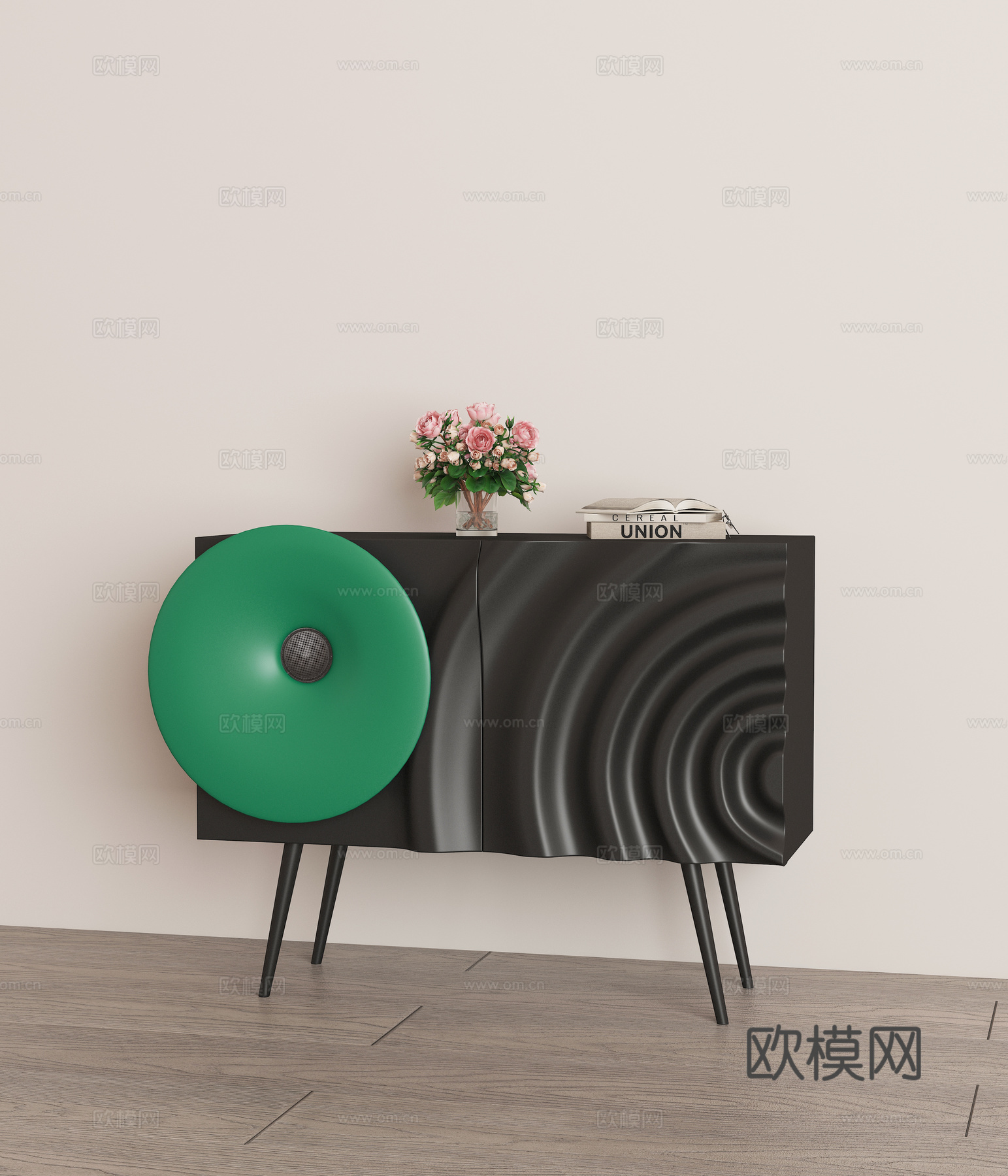 现代复古端景柜3d模型