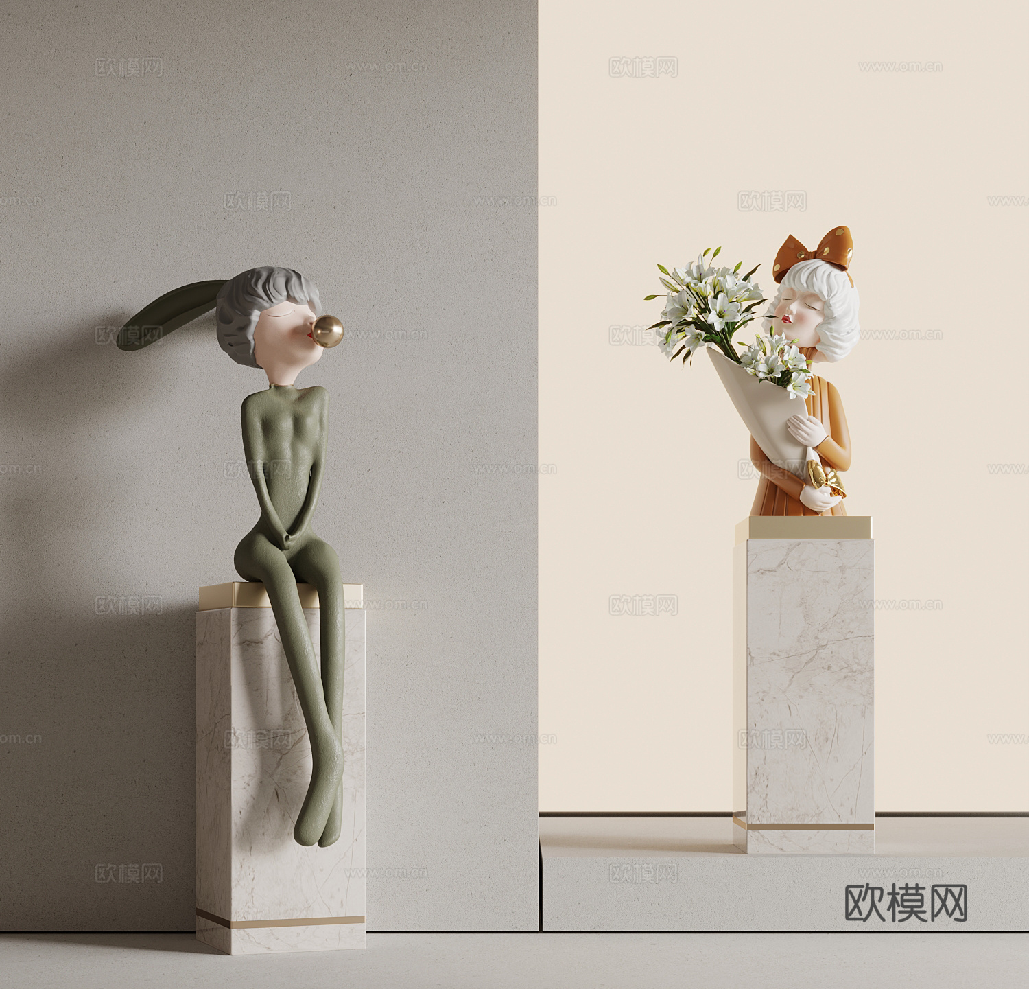 雕塑摆件 现代雕塑 卡通雕塑3d模型