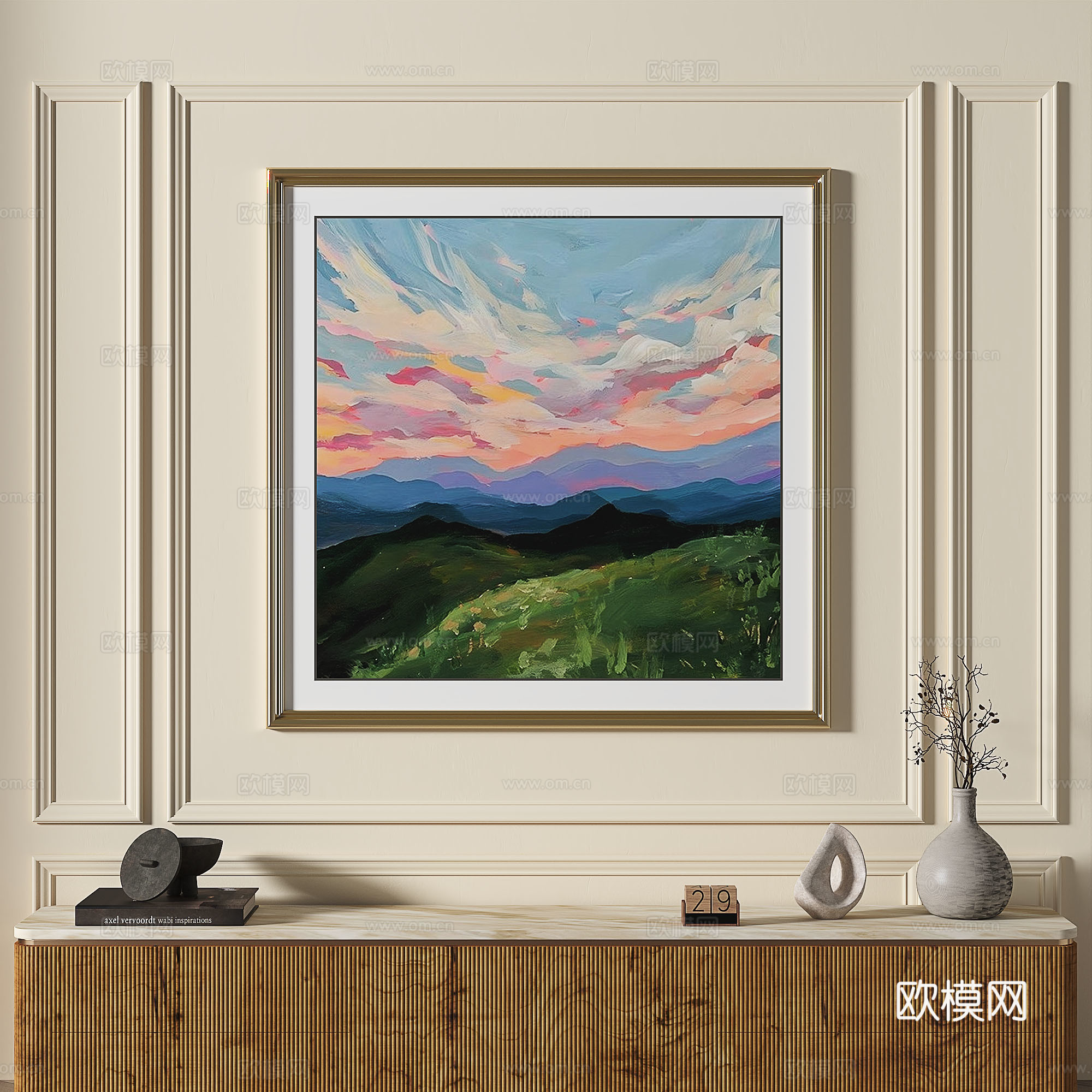 法式，复古，油画，简约，现代，轻奢，抽象，装饰画3d模型3d模型