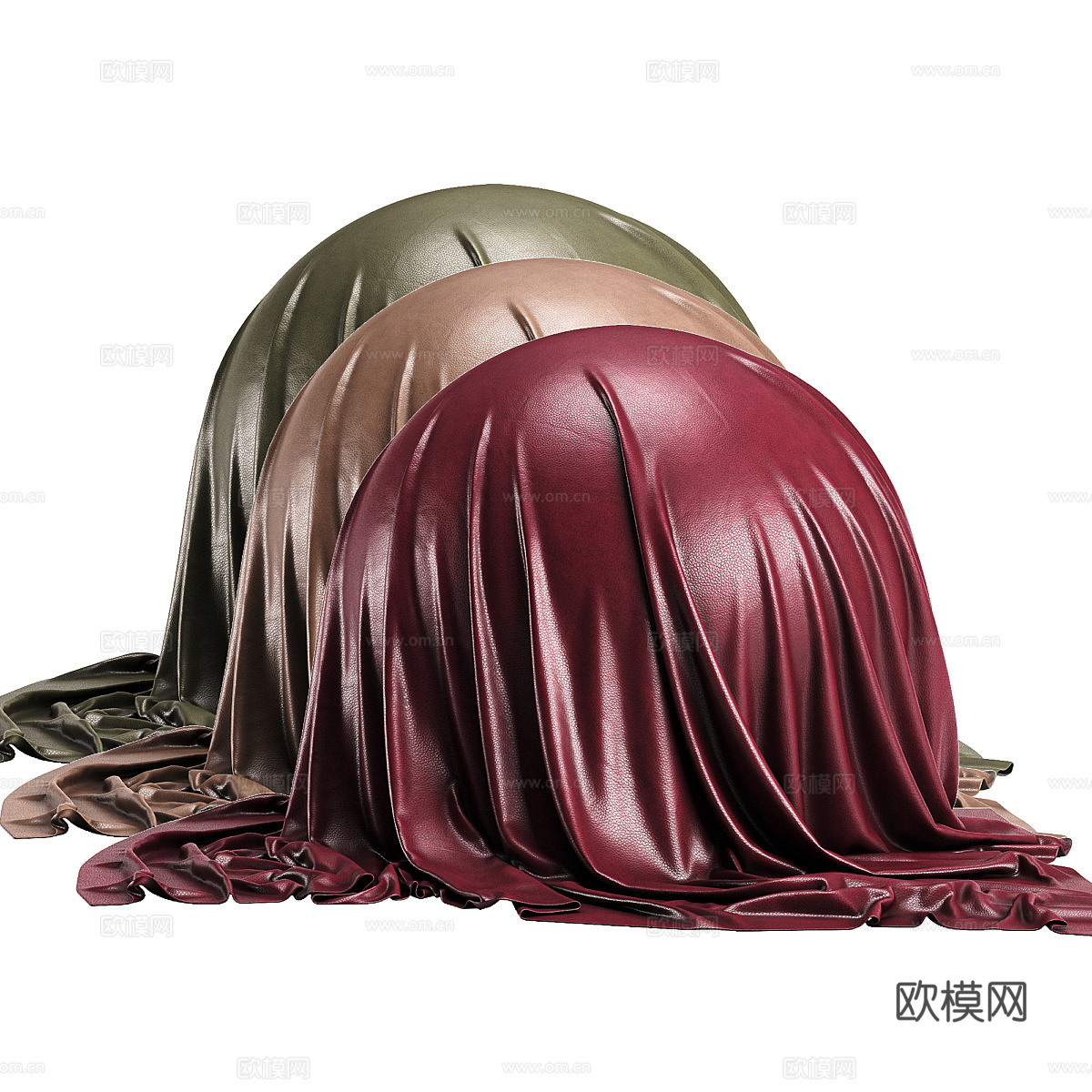 现代意式轻奢皮革材质3d模型
