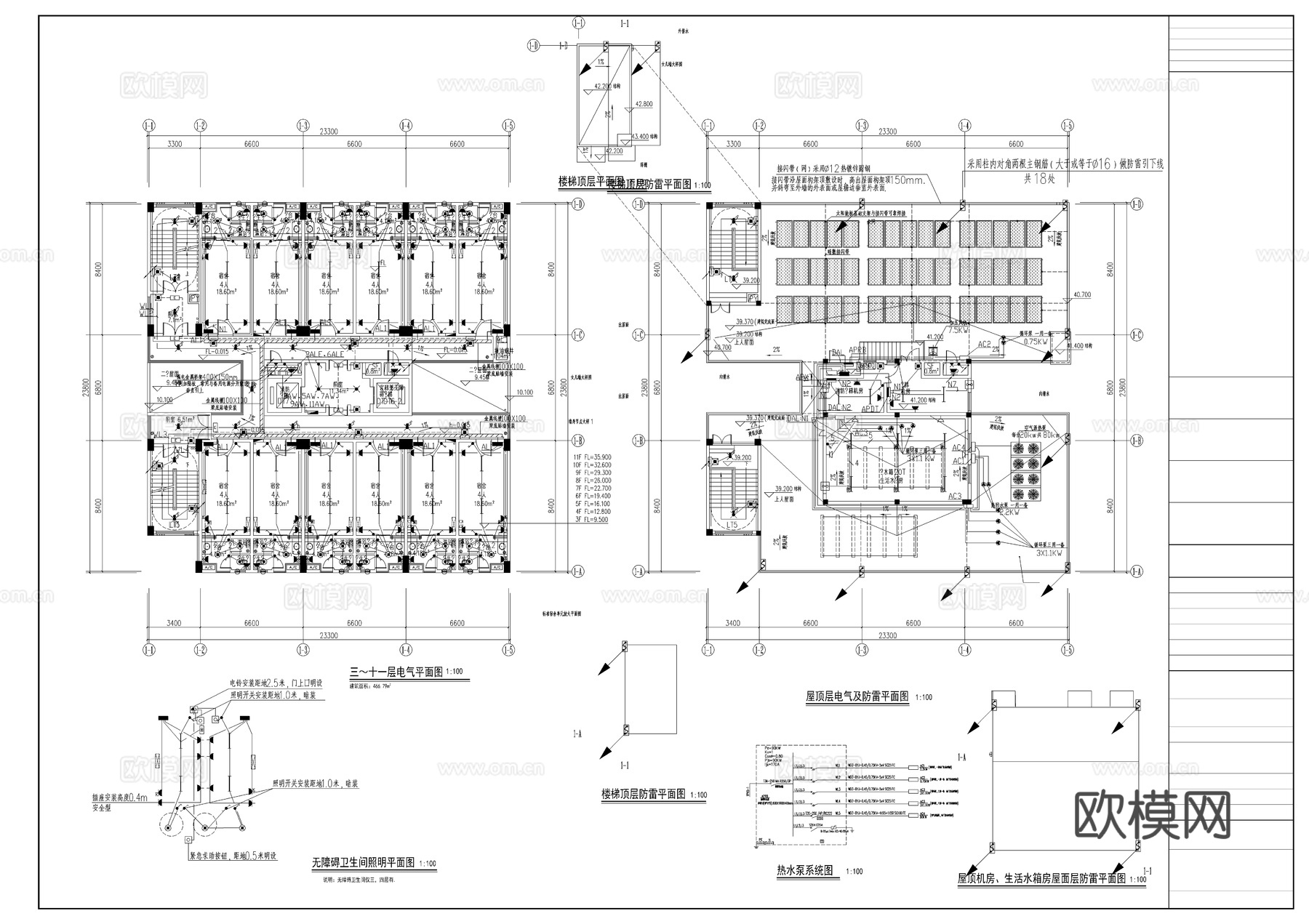 高新科技研发生产中心太阳能布置图cad施工图