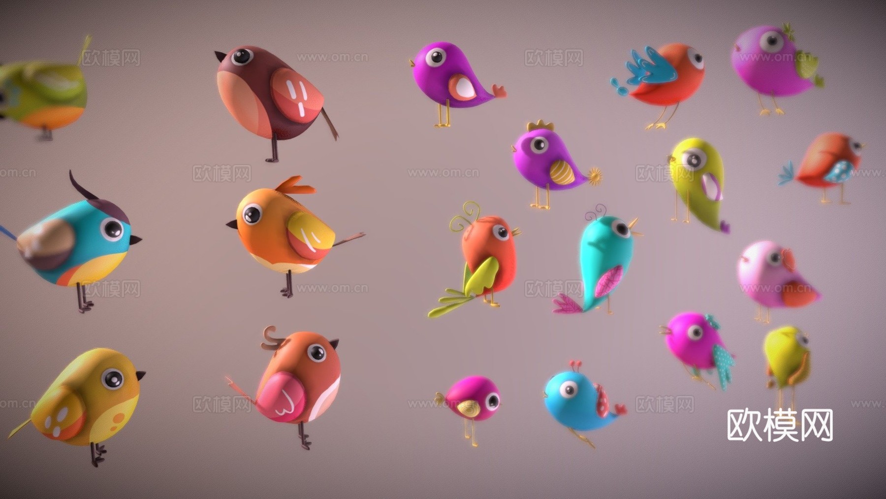 卡通鸟3d模型