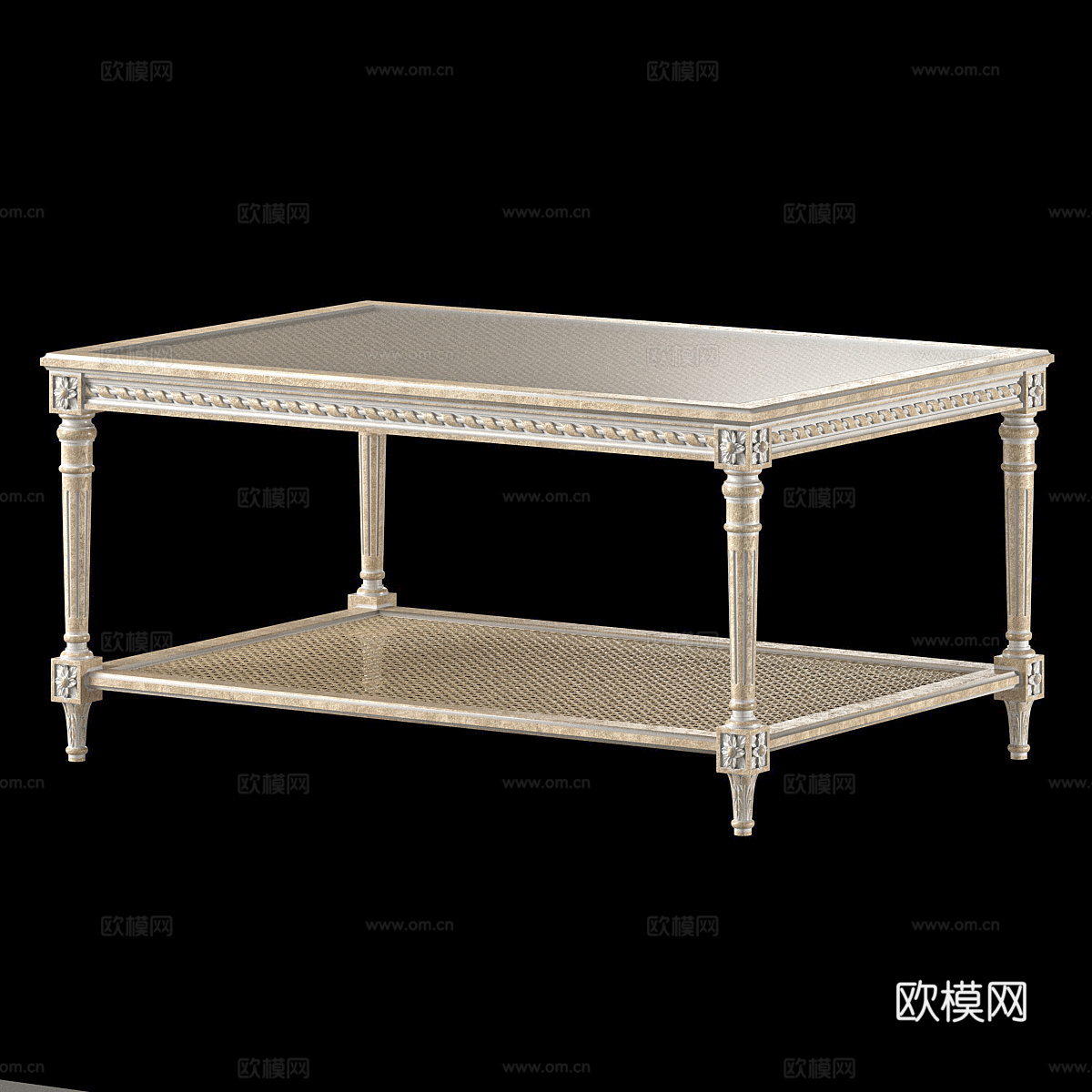 法式洛可可茶几3d模型