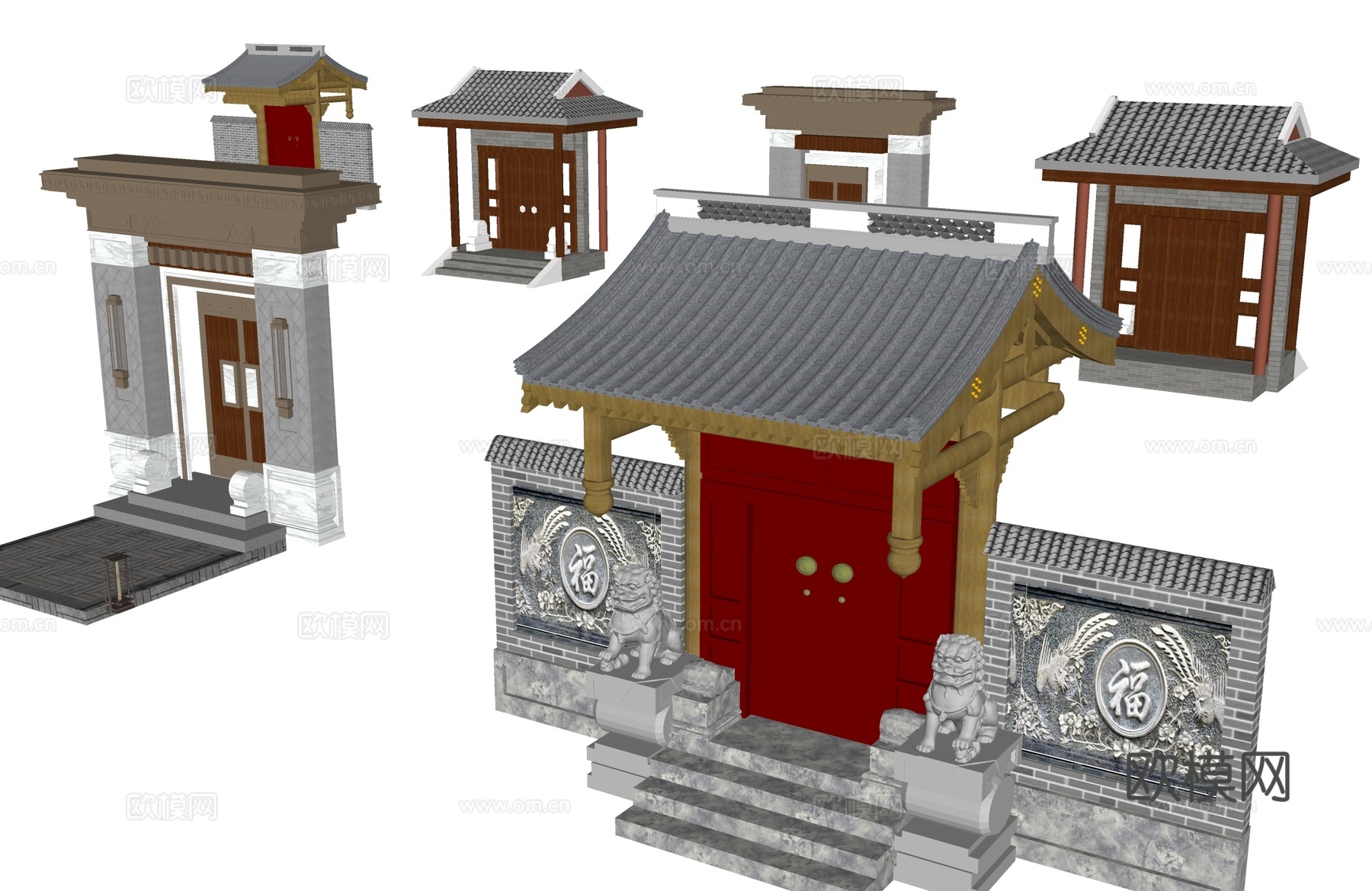 中式风格建筑su模型