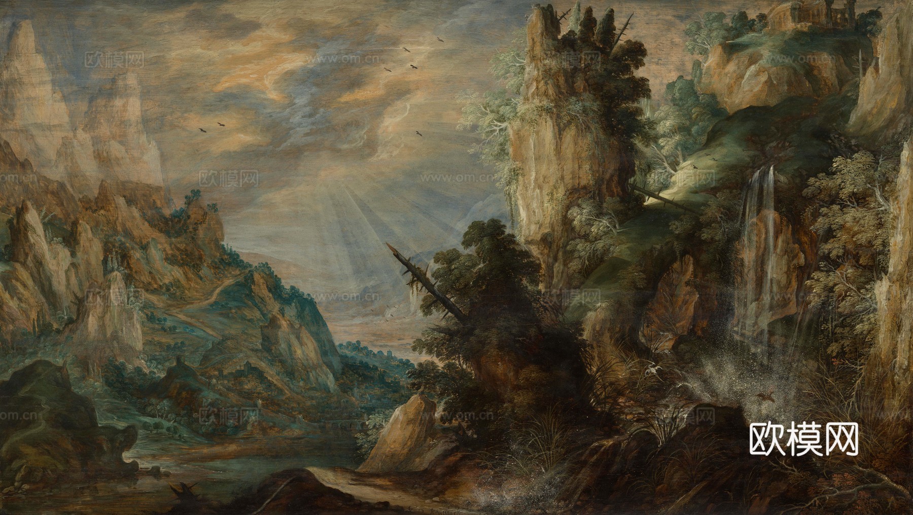 复古风景油画