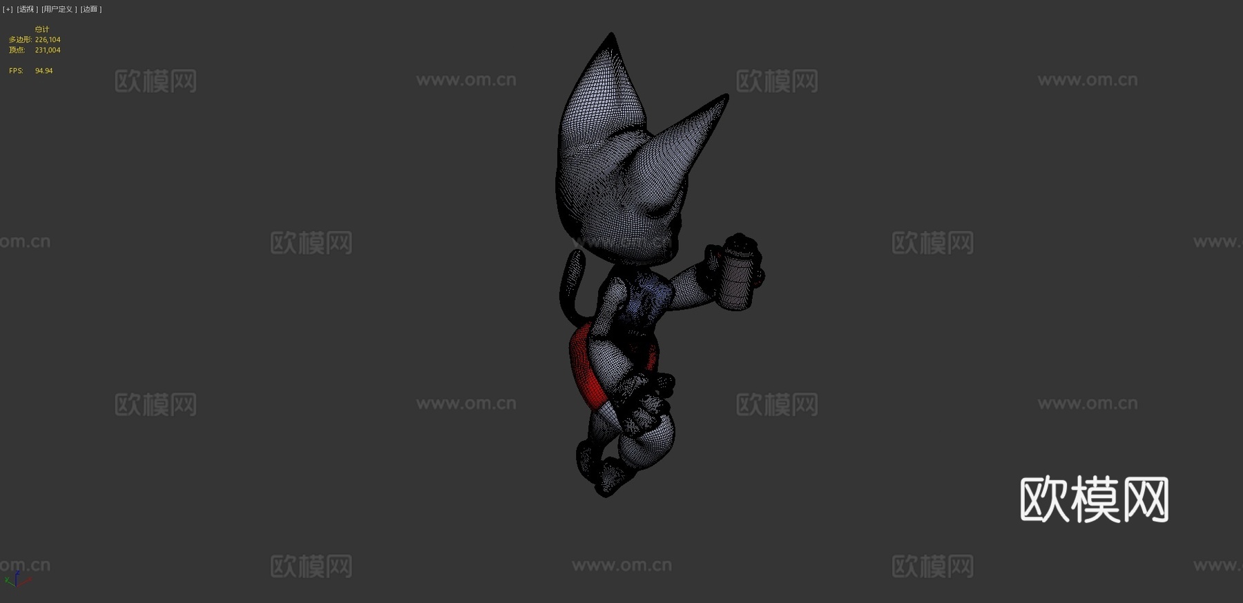 蓝莓猫3d模型