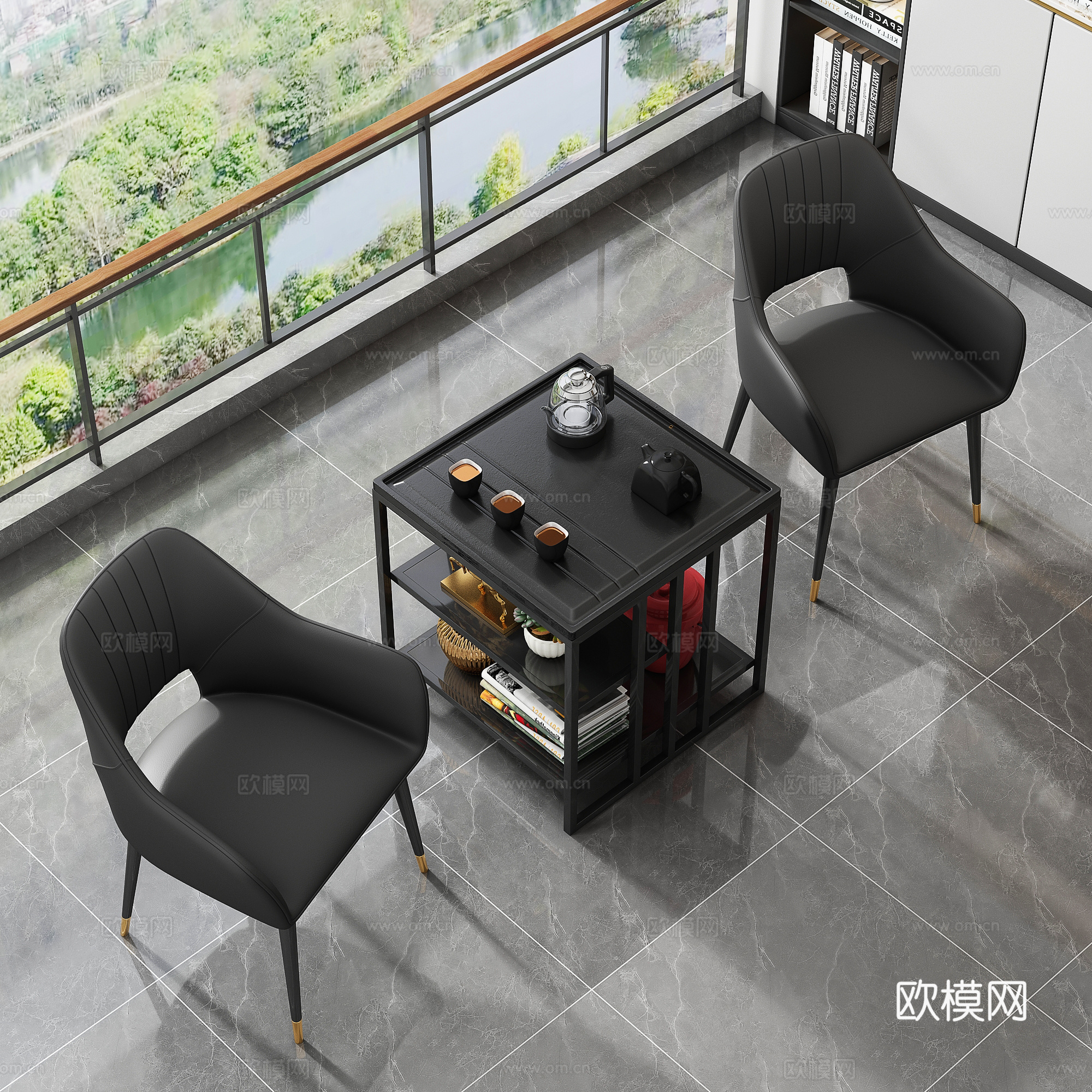 现代茶桌椅su模型