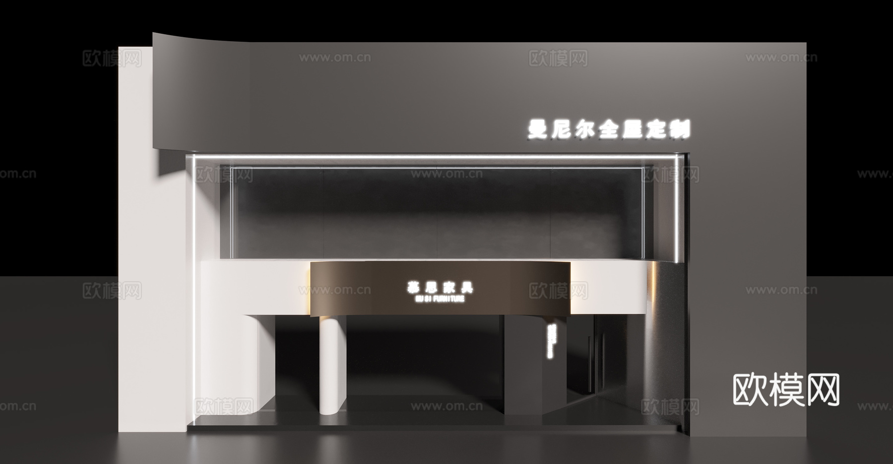 现代简约门头门面 定制门头门面3d模型