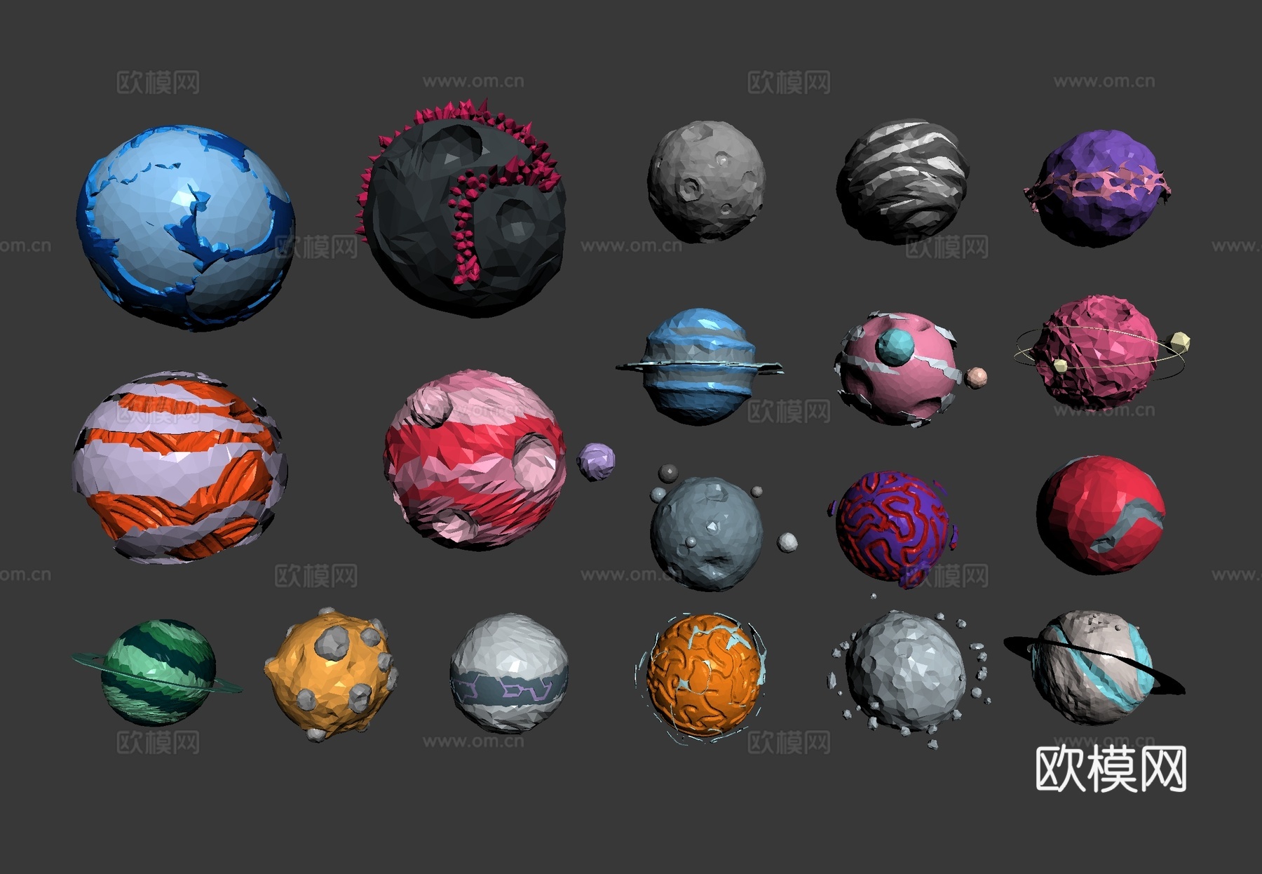 星球 低面行星 地球3d模型