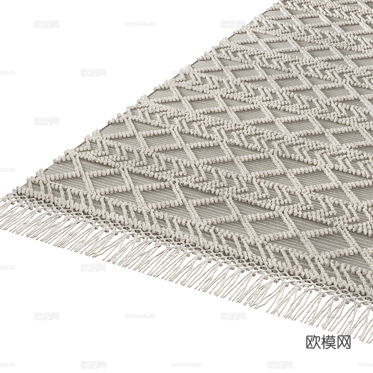 现代北欧侘寂梭织地毯3d模型