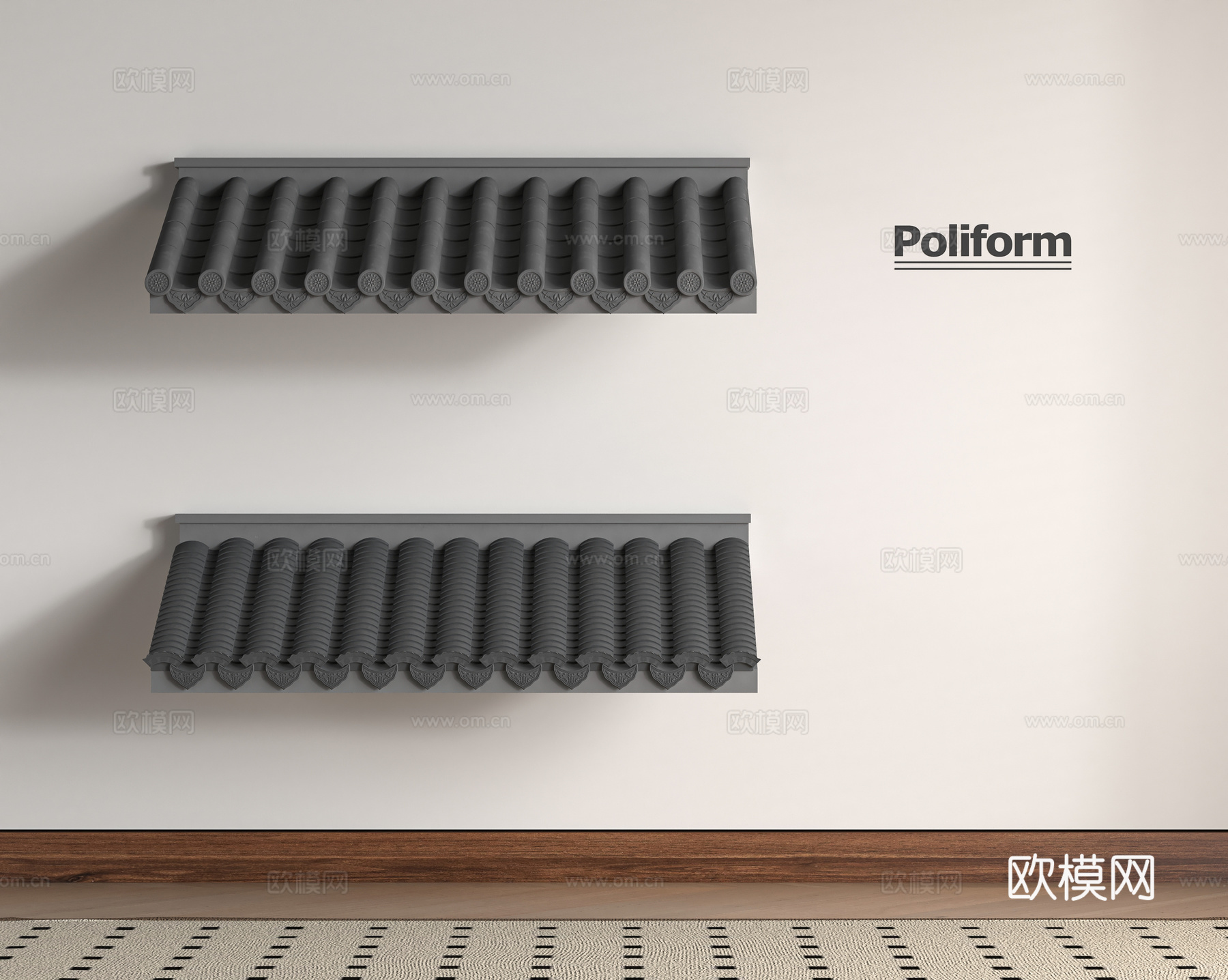新中式屋檐3d模型