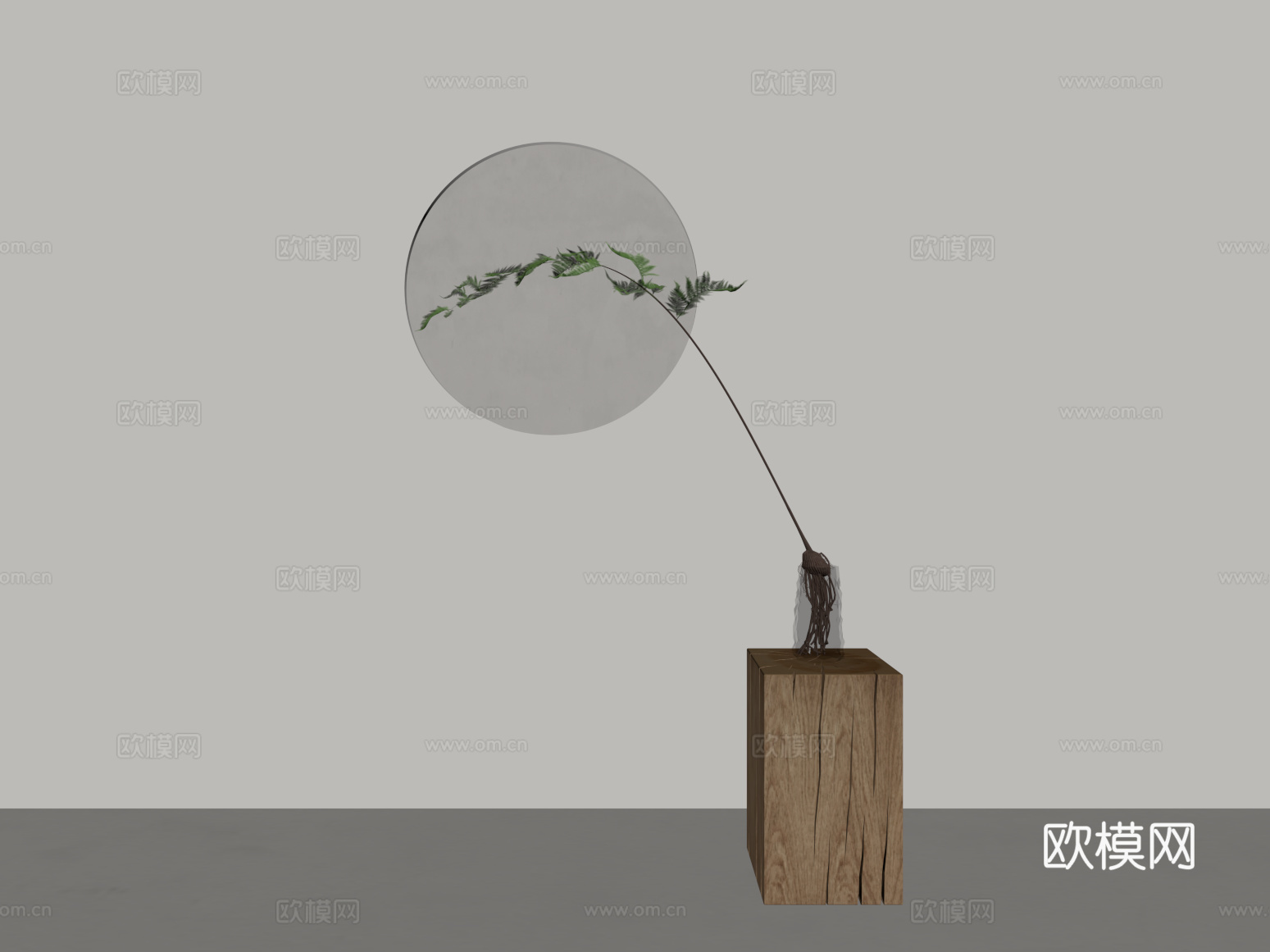 盆景 新中式绿植盆景 盆栽su模型