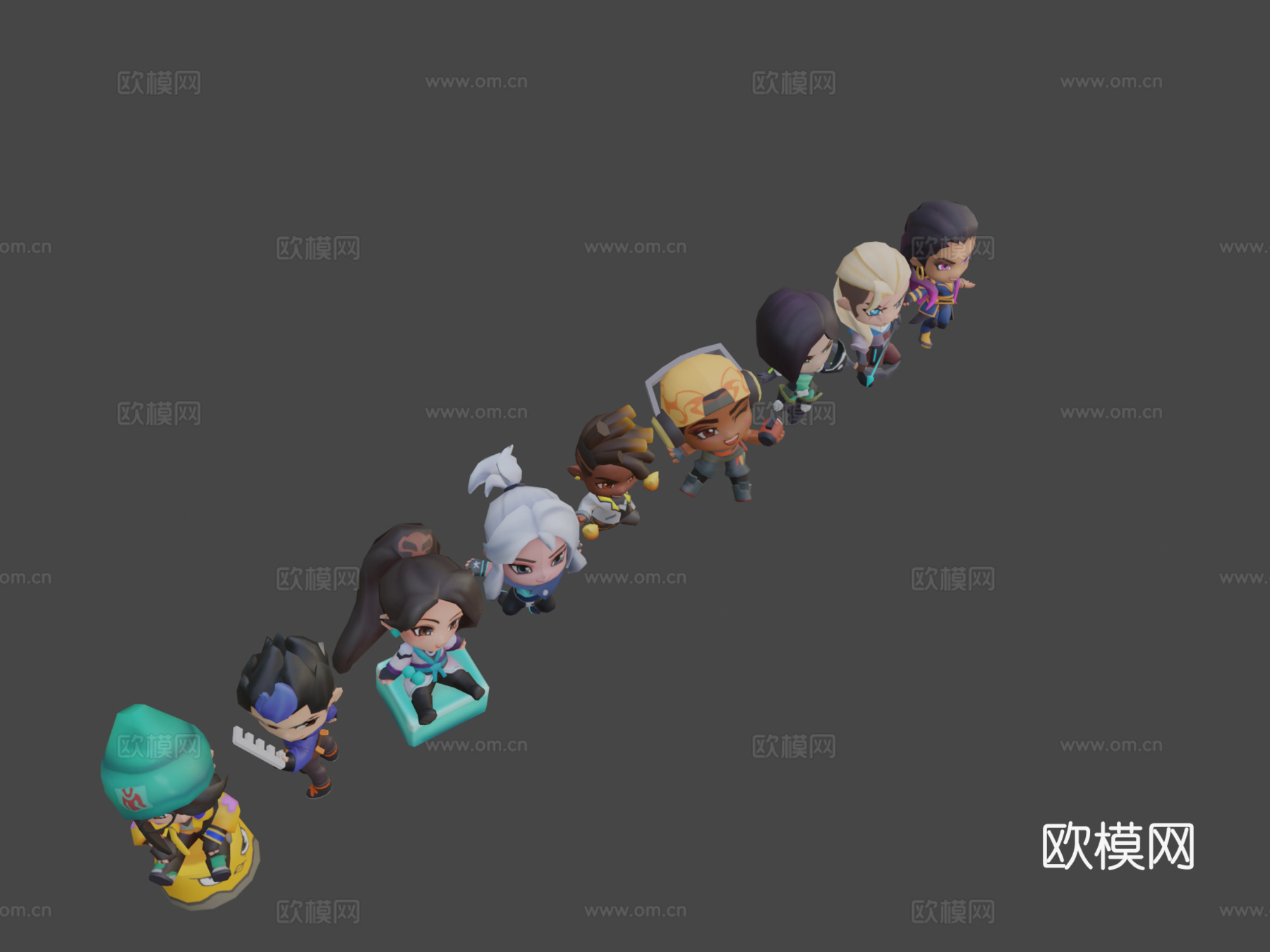 无畏契约Q版(钥匙链)3d模型
