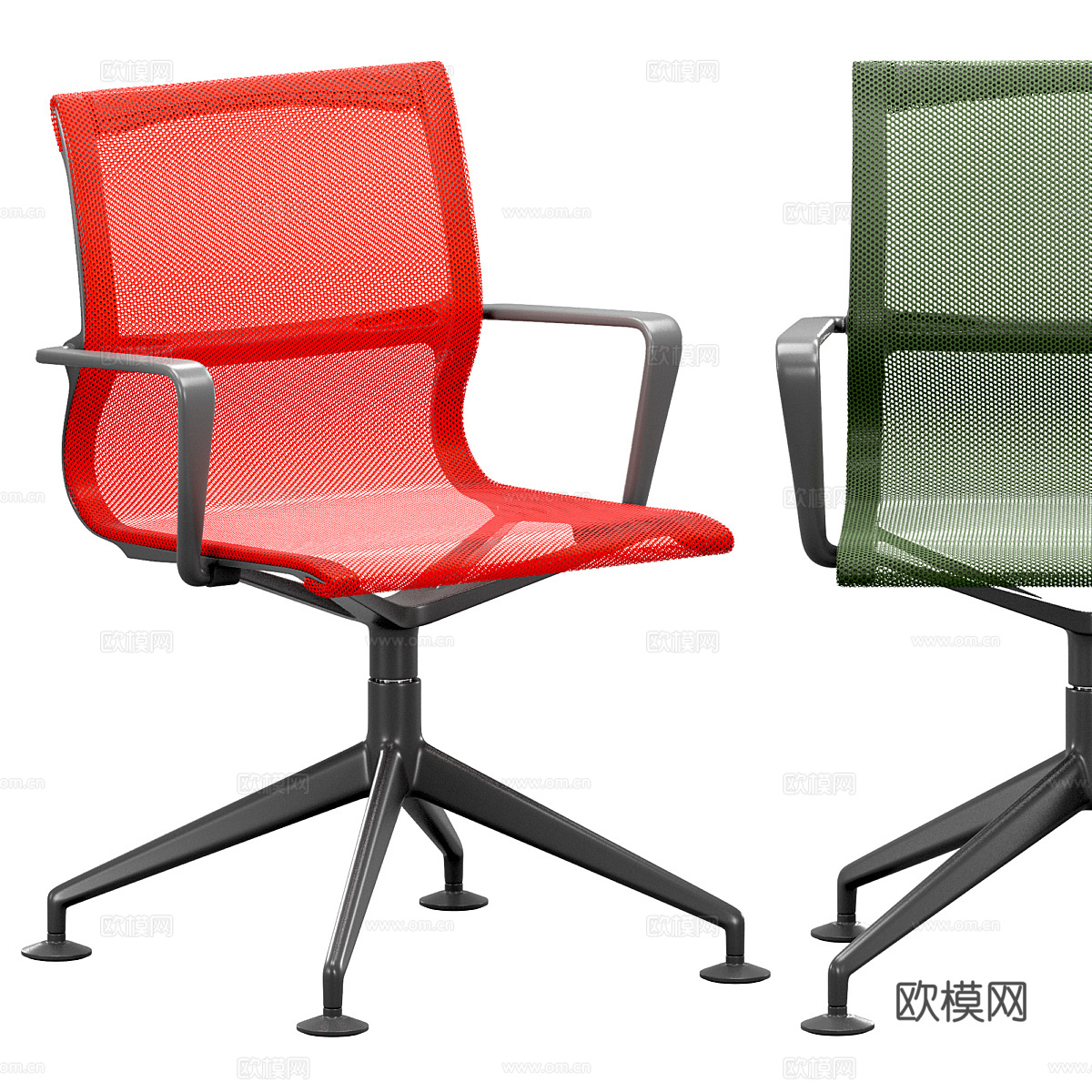 现代意式不锈钢办公椅3d模型