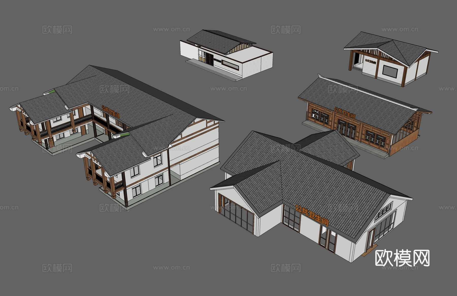 中式风格建筑su模型