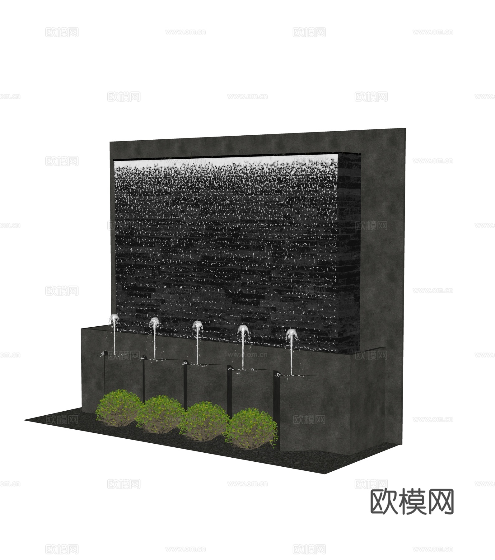 现代景观瀑布喷泉su模型