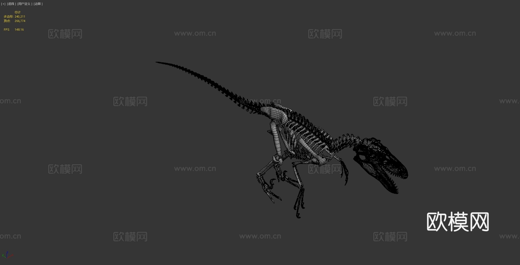 犹他盗龙骨架3d模型