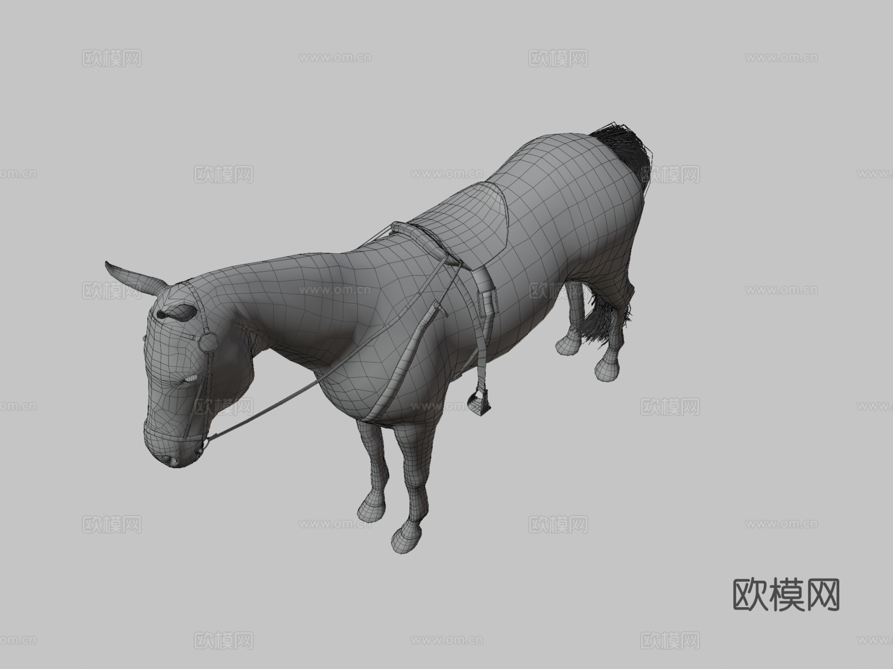带鞍马匹3d模型