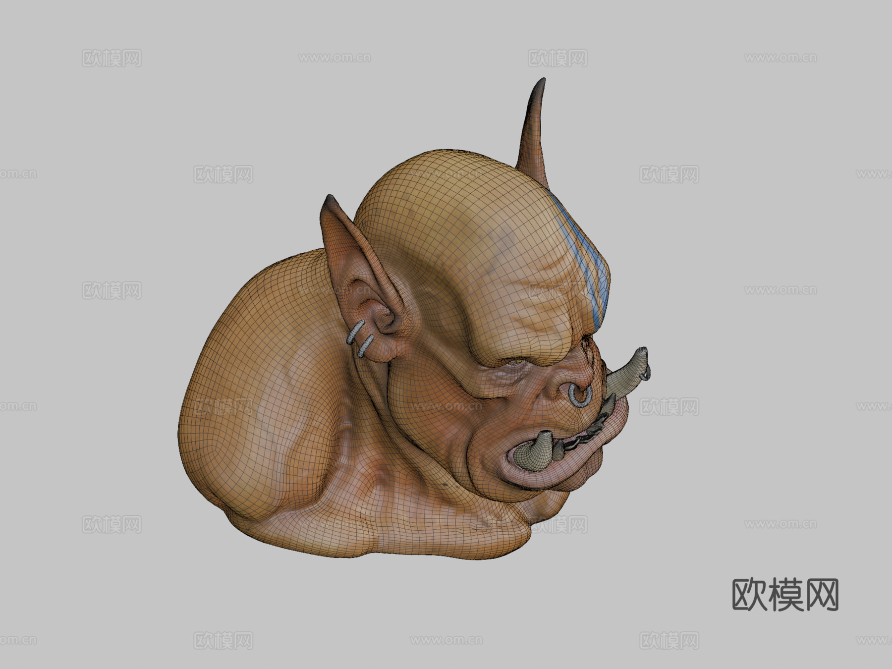兽人半身像3d模型