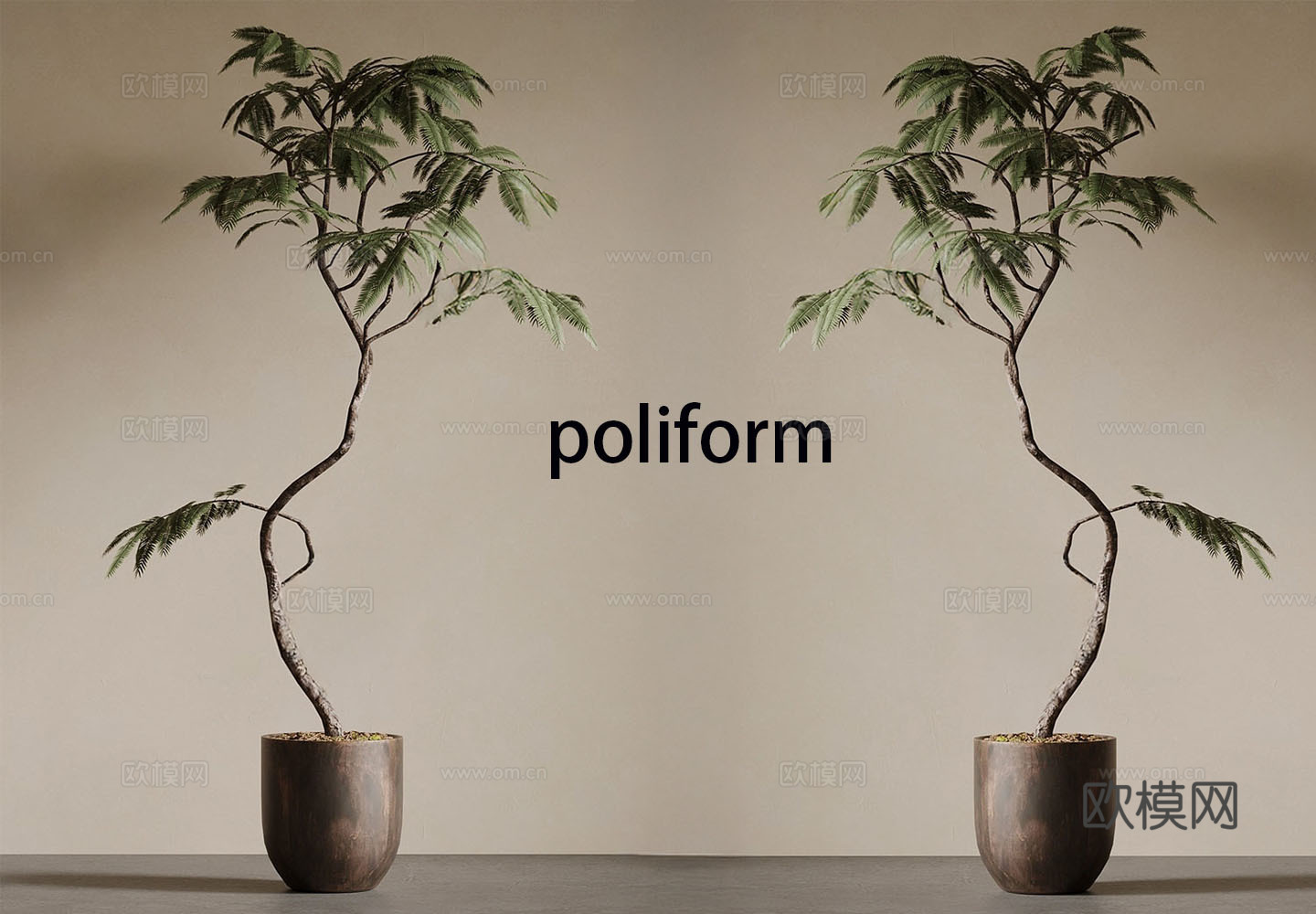 盆栽中古风绿植su模型