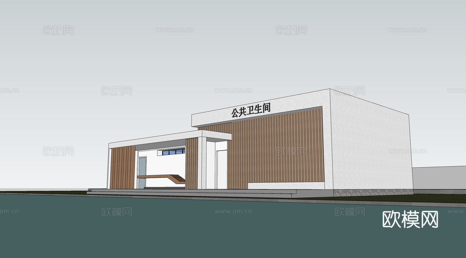现代公厕建筑 厕所建筑 旅游厕所 公共卫生间su模型