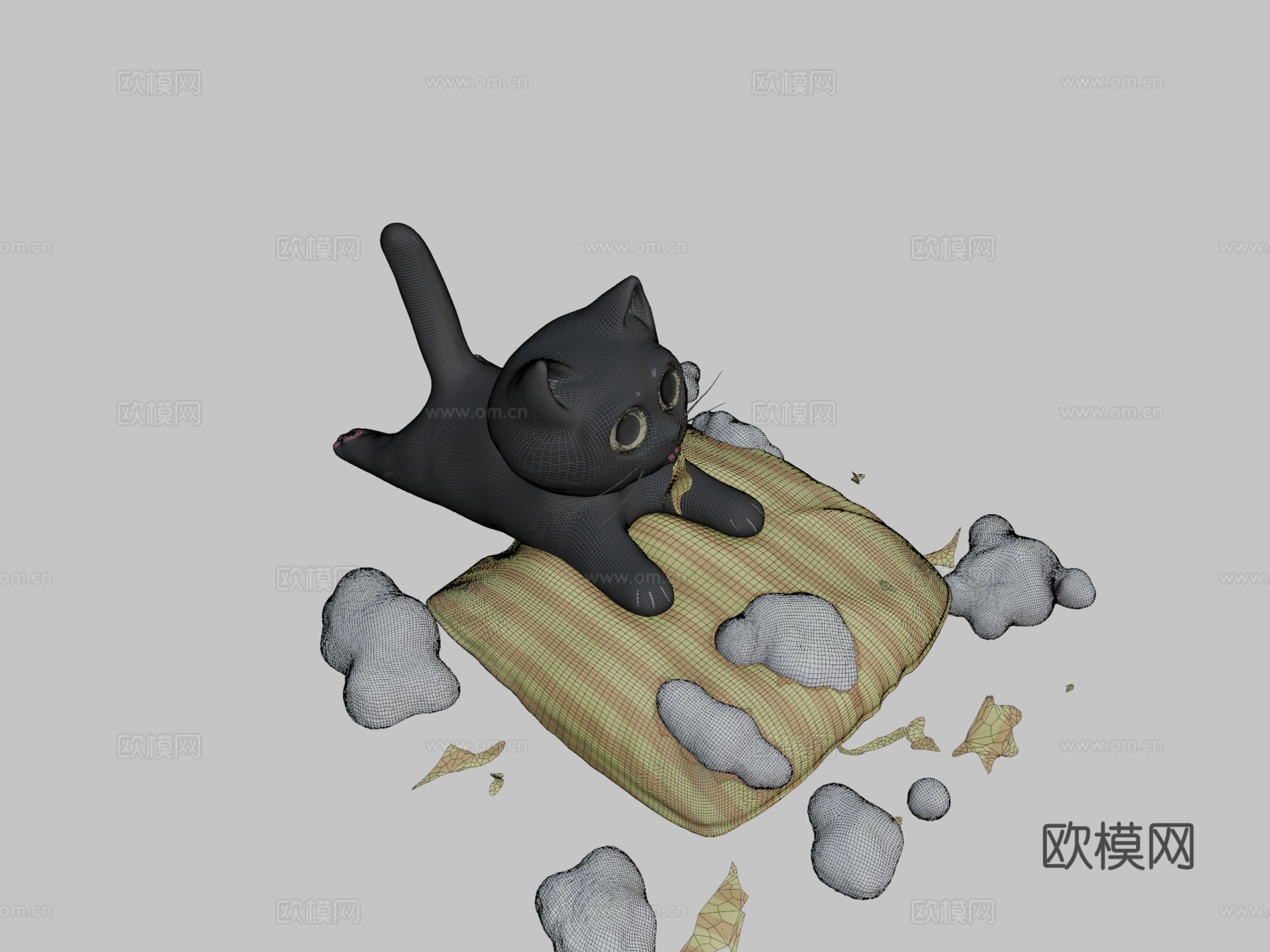 黑色与顽皮3d模型