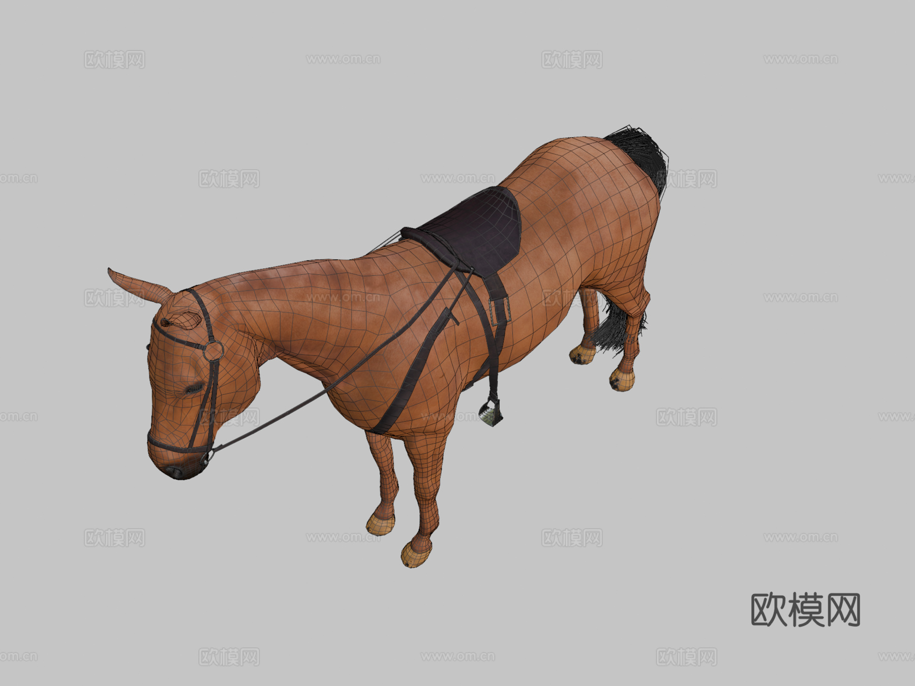 带鞍马匹3d模型