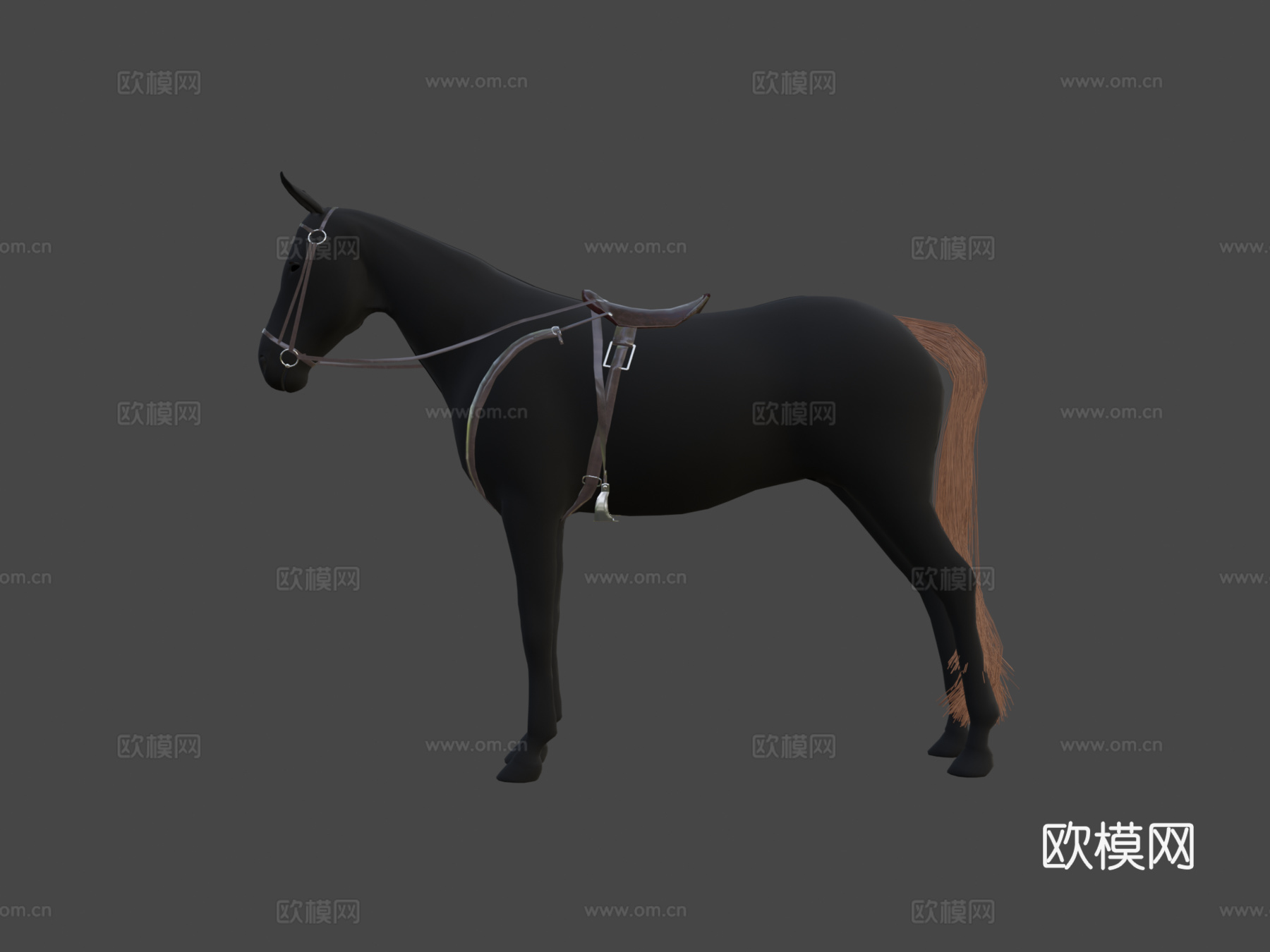带鞍马匹3d模型