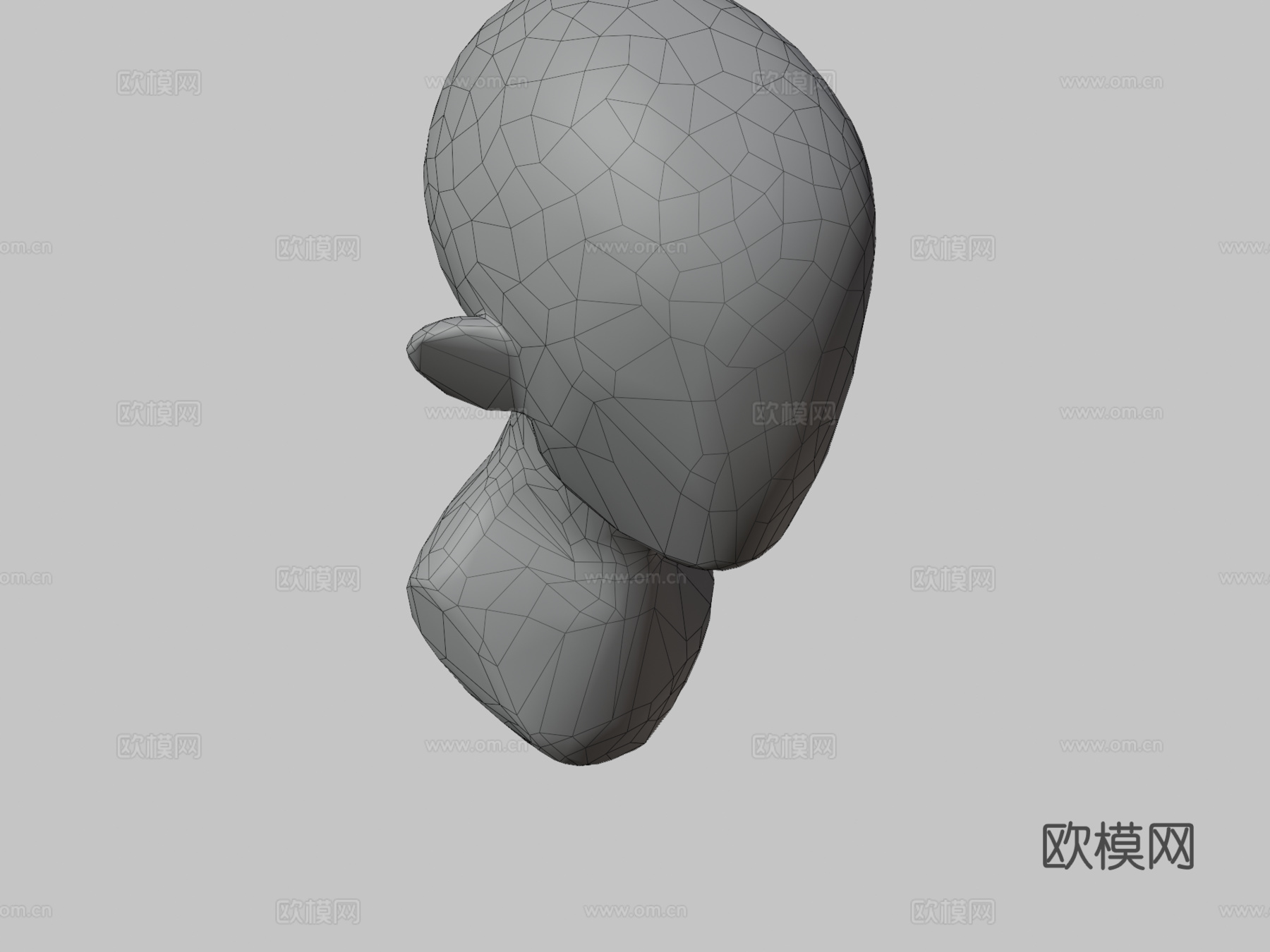 基础网格头部3d模型