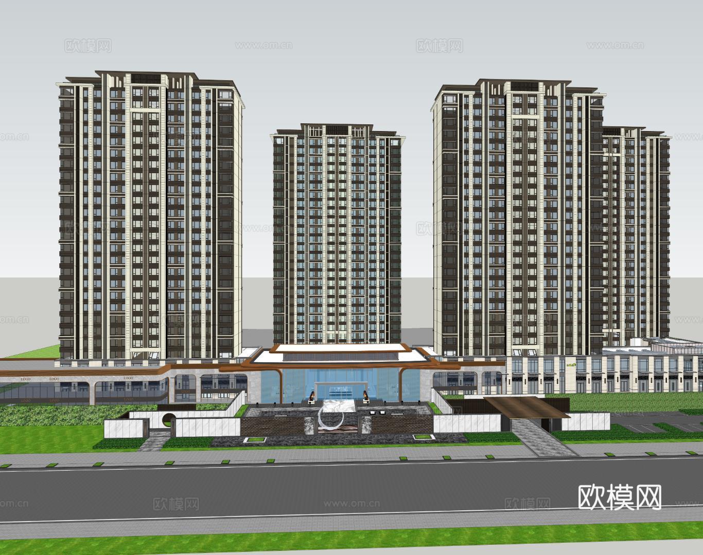 商业建筑售楼处建筑su模型