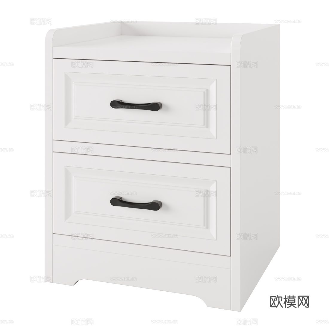 美式简约实木床头柜3d模型