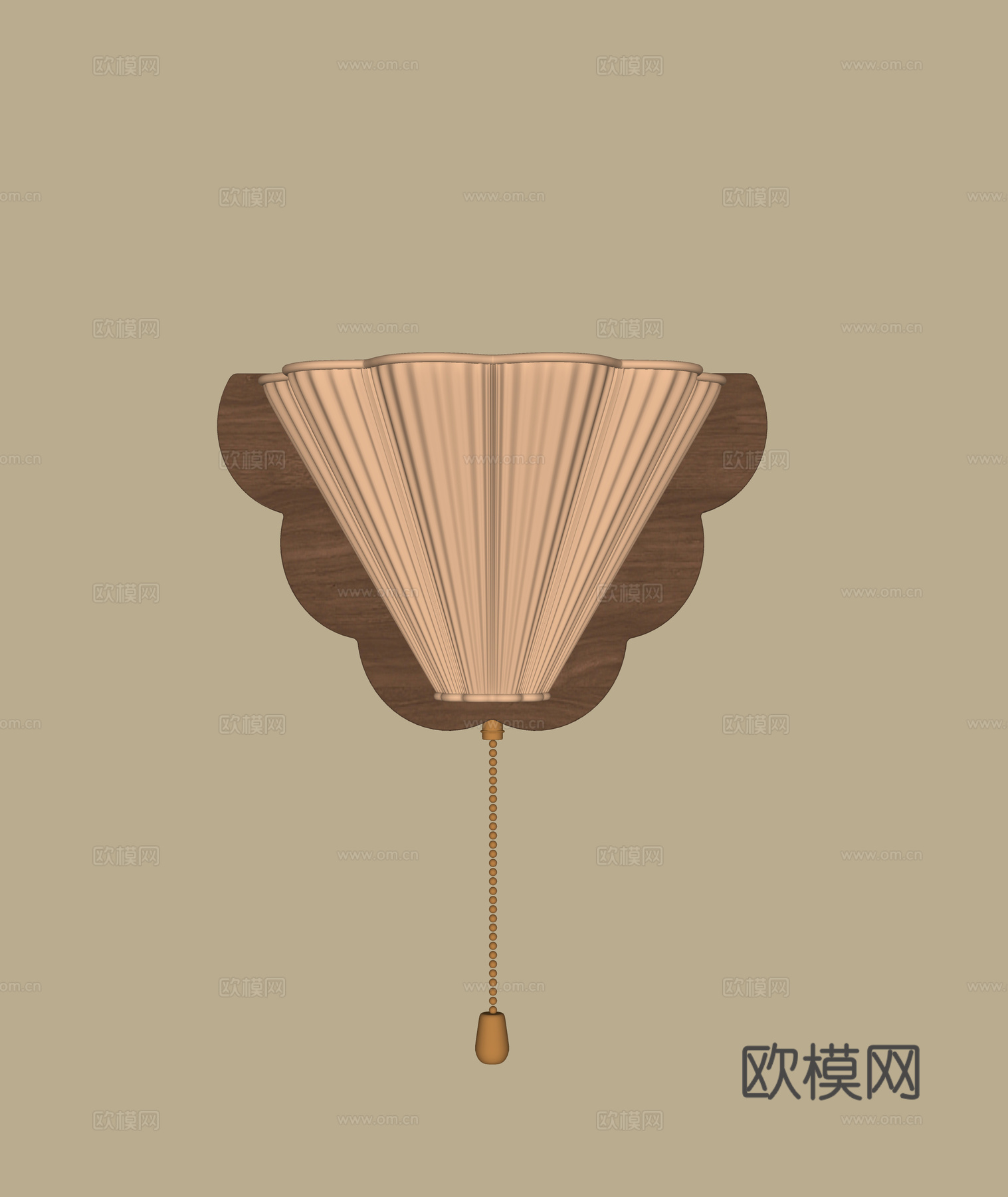 中古胡桃木壁灯su模型