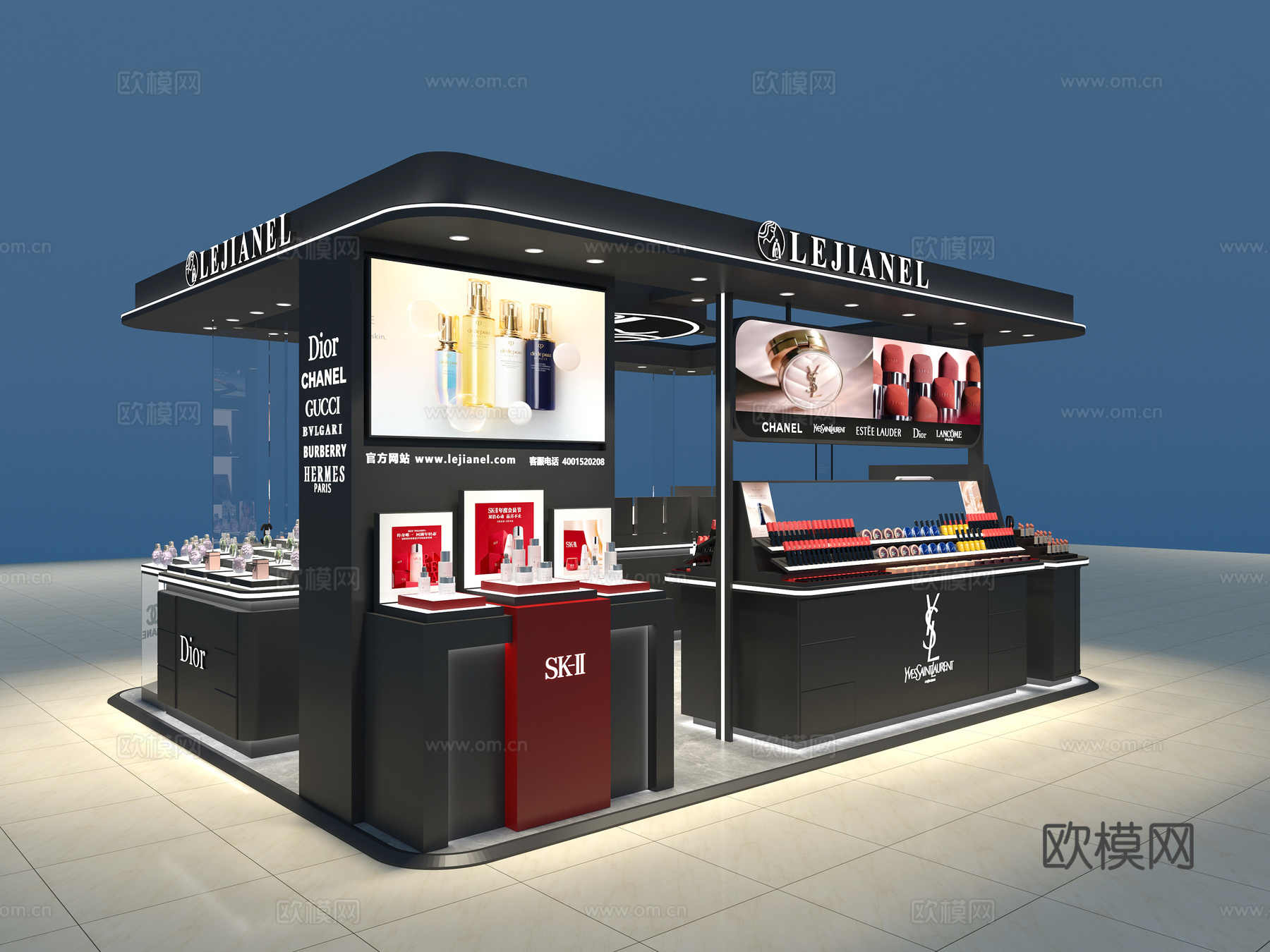 商场化妆品专柜商场中岛店香水店彩妆护肤店3d模型